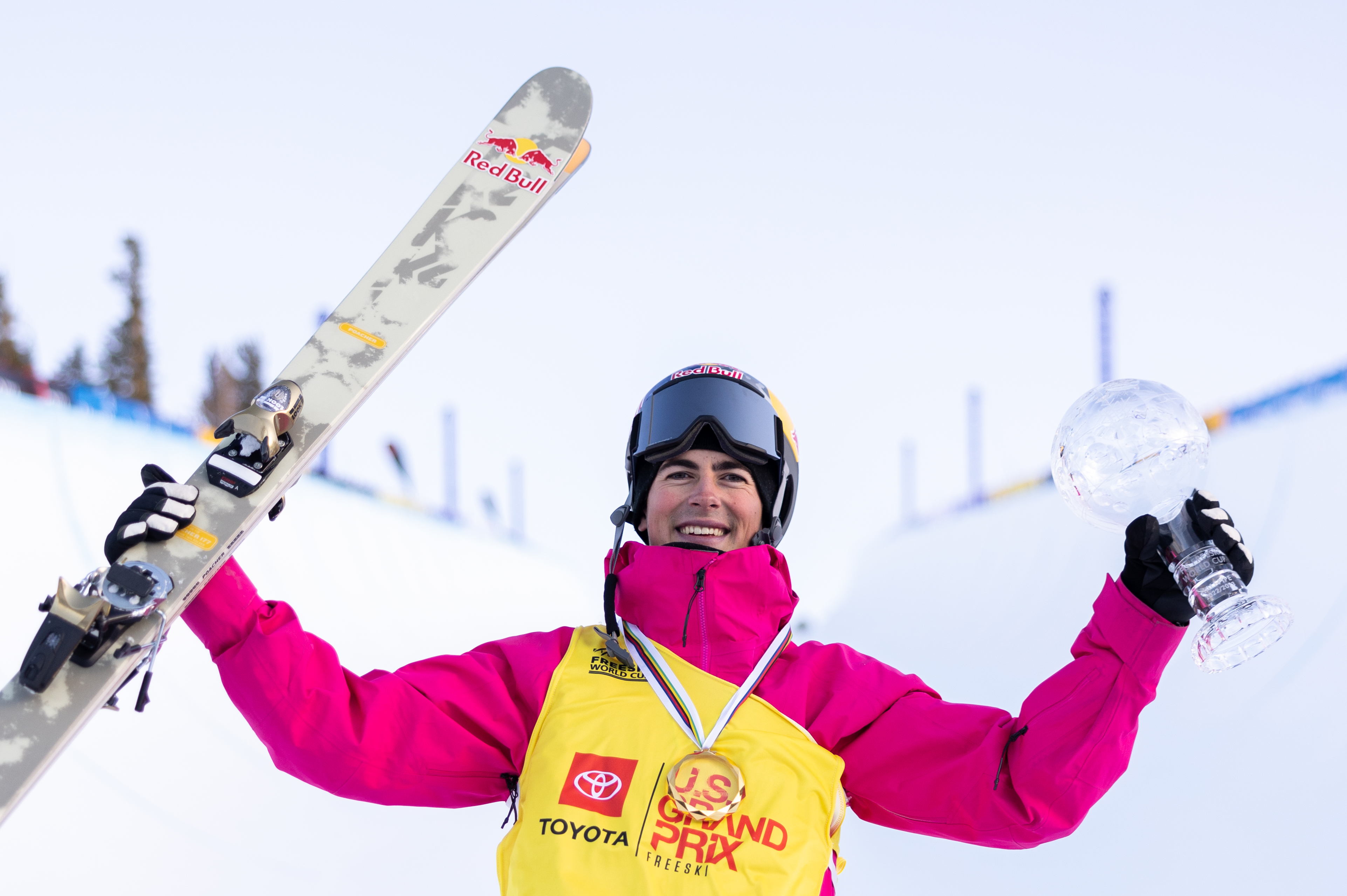 Birk celebrating his 2022-23 Crystal Globe