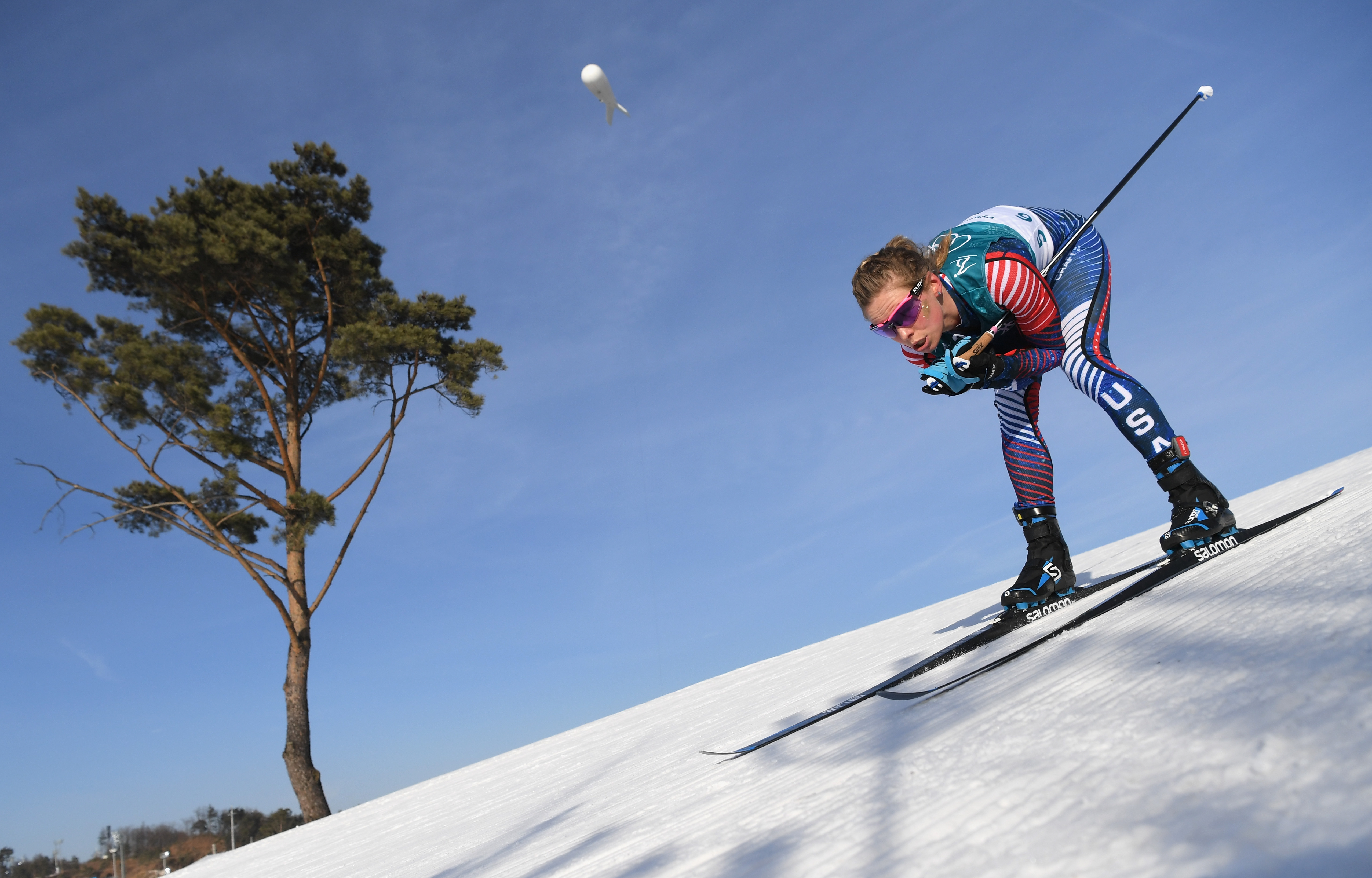 Jessica Diggins finished fifth in the 10k freestyle at the 2018 Olympic  Winter Games Thursday. (Getty Images - Matthias Hangst)