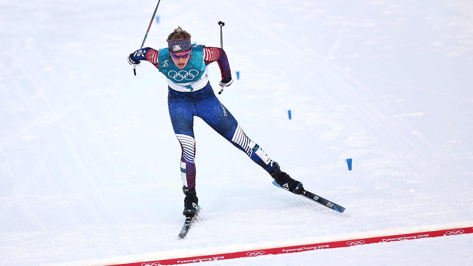 Jessie Diggins skiathlon finish