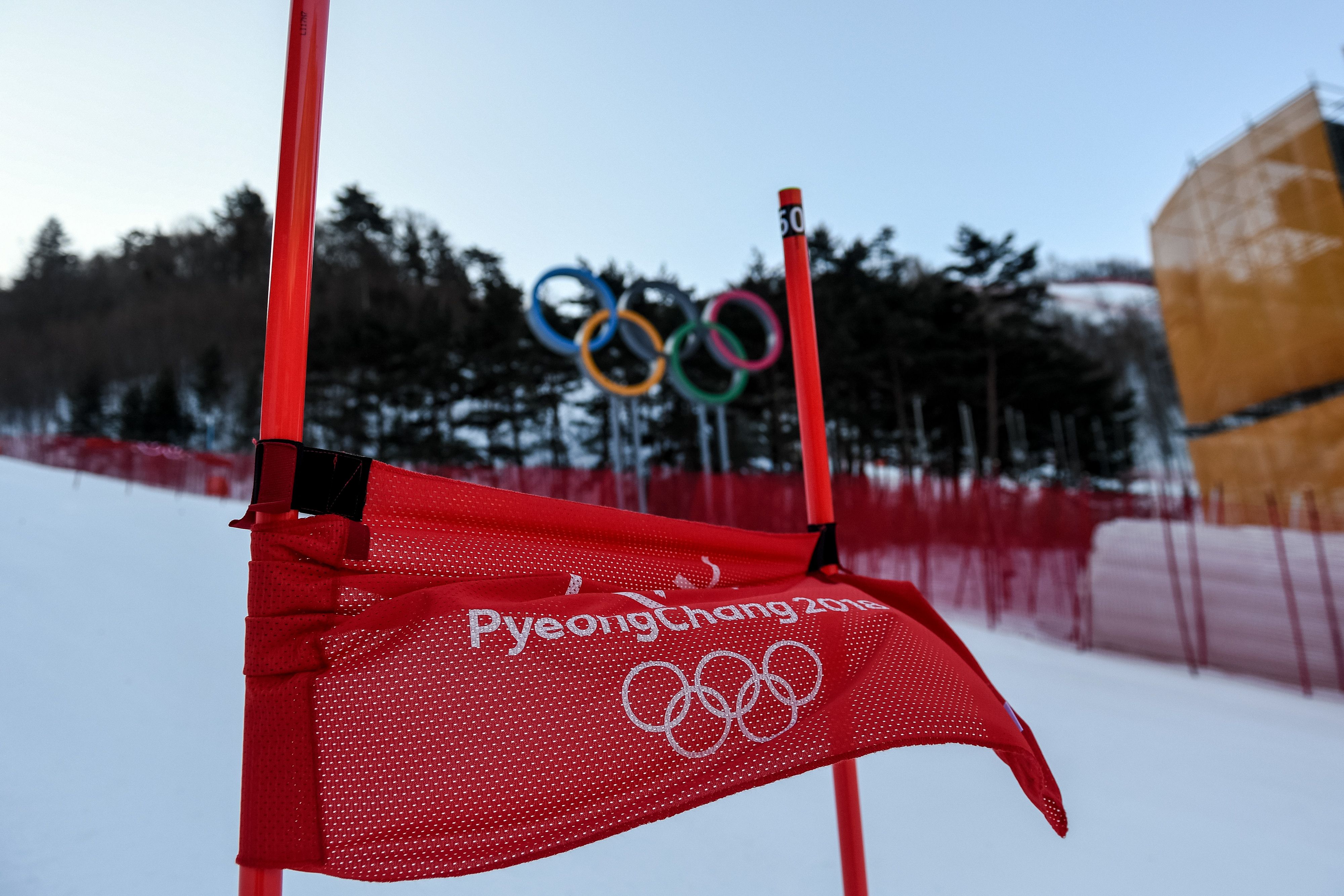 The women's giant slalom was postponed due to high winds at the Jeongseon Alpine Center Monday. (Getty Images/AFP - Martin Bernetti)