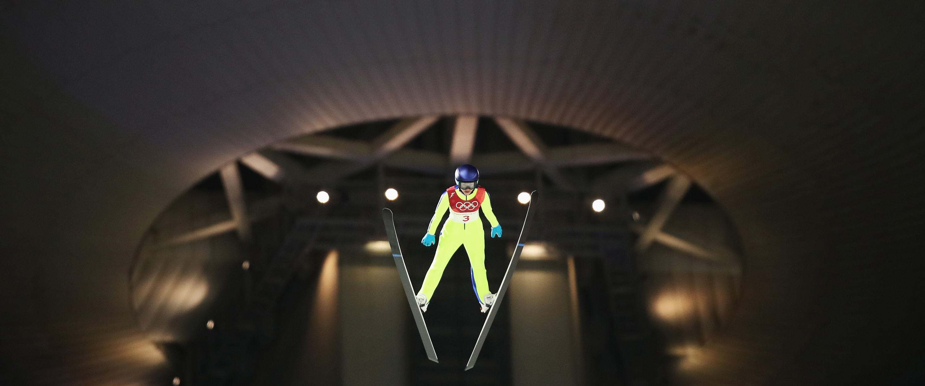 Sarah Hendrickson finished 19th in the women's normal hill final at the Alpensia Ski Jumping Centre. (Getty Images - Clive Mason)