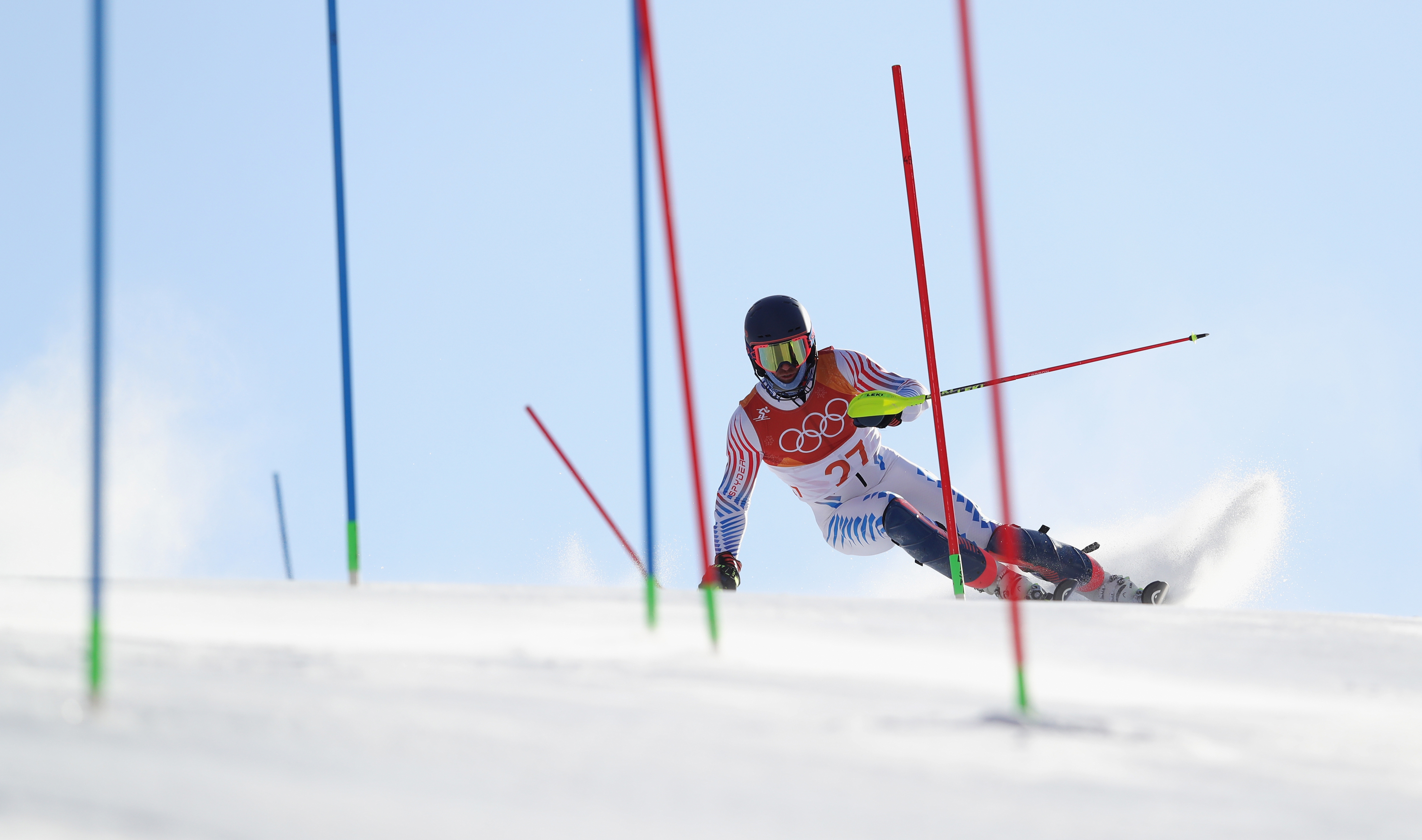Ted Ligety posted the fourth-fastest slalom run to finish fifth in the alpine combined at Jeongseon Alpine Centre Tuesday. (Getty Images - Alexander Hassenstein)