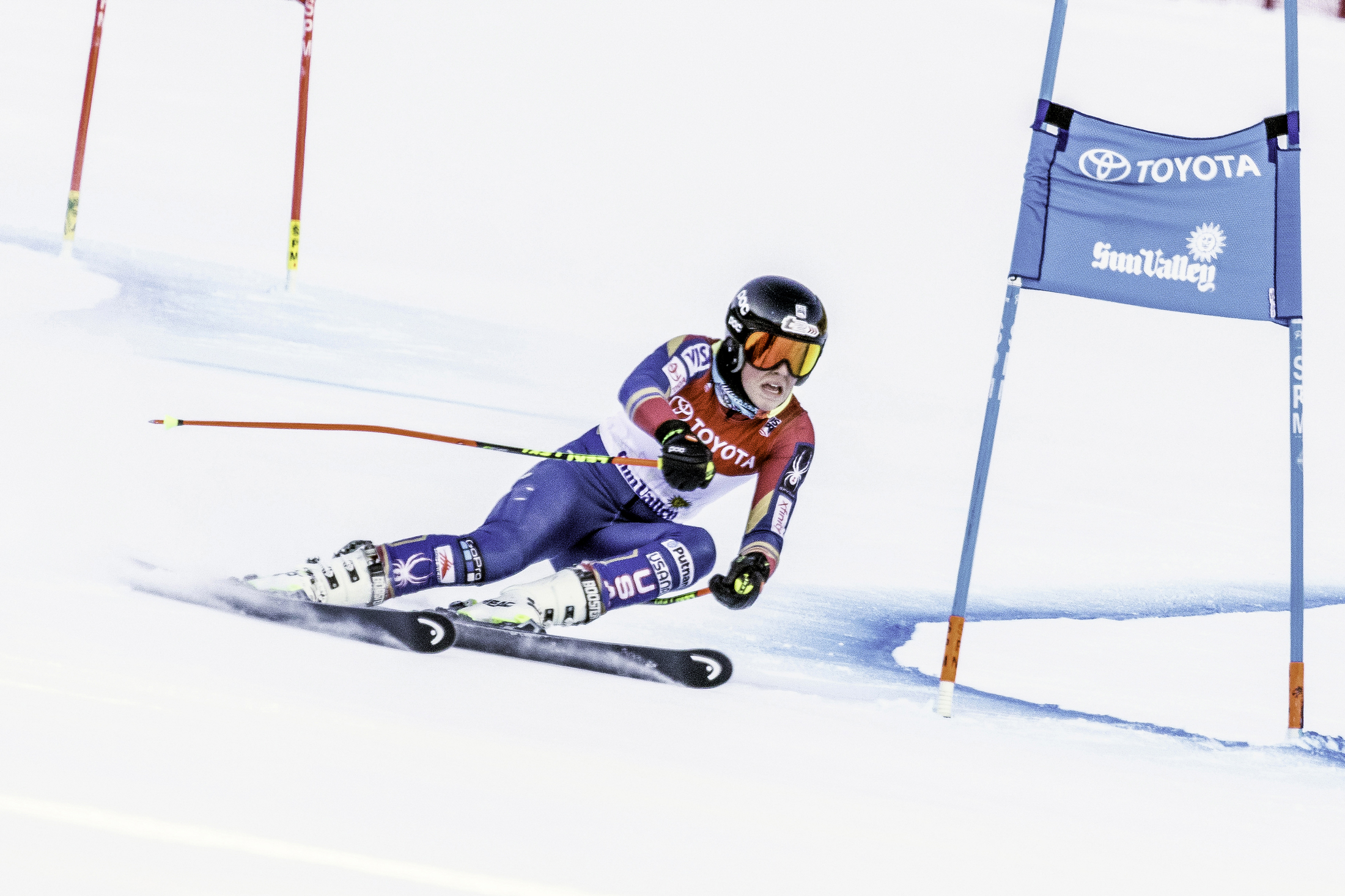 A.J. Hurt won her second national title at the Toyota U.S. Alpine Championships with a victory in the giant slalom Monday. (Oliver Guy Photo @oliverguyphoto)