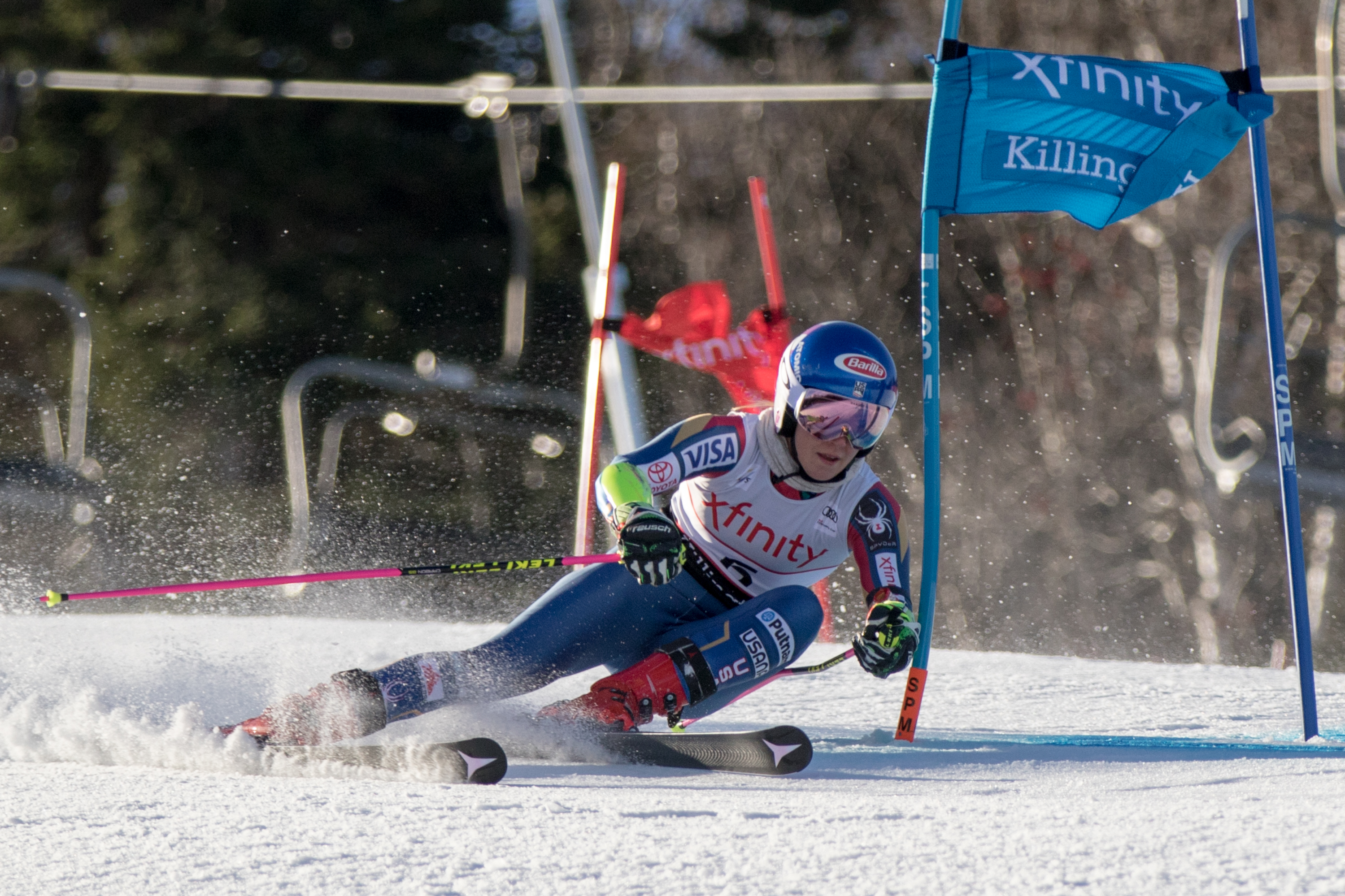 Mikaela Shiffrin competes in the 2017 Xfinity World Cup in Killington, V.T.