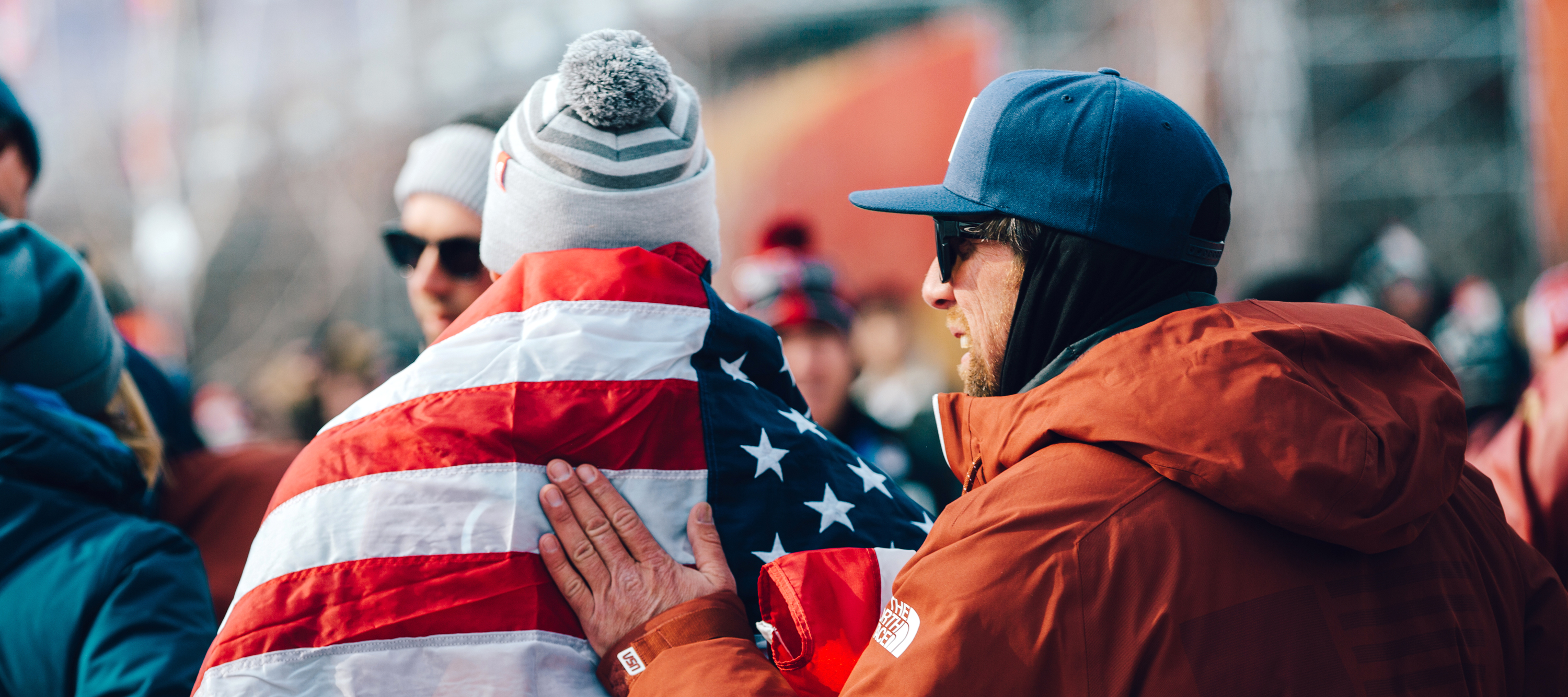 PyeongChang Freeski Slopestyle Olympic Silver Medalist Nick Goepper with Head Coach Mike Jankowski at the 2018 Olympics.
