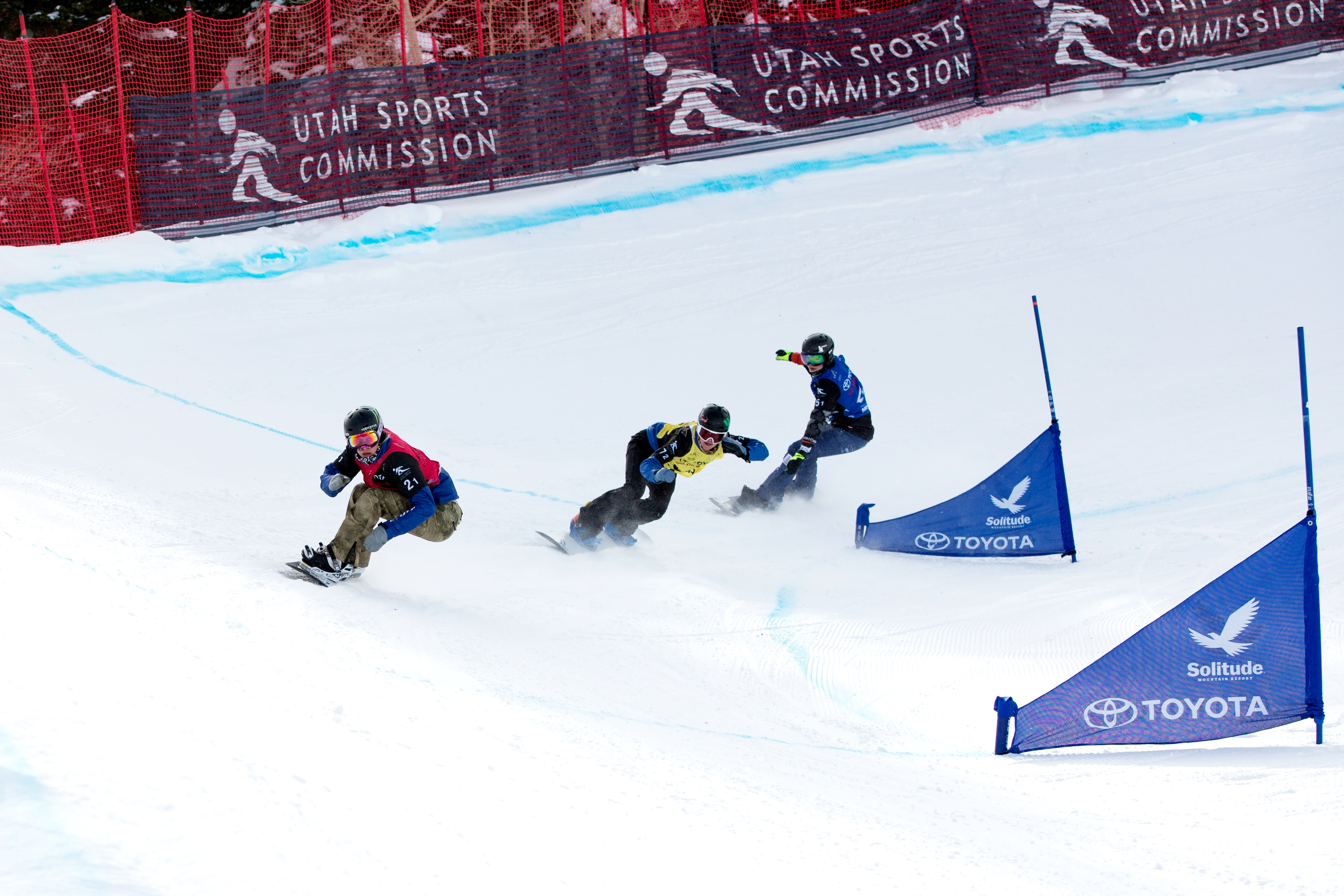 A scene from the FIS World Cup snowboardcross test event held at Solitude Mountain Resort in January 2017