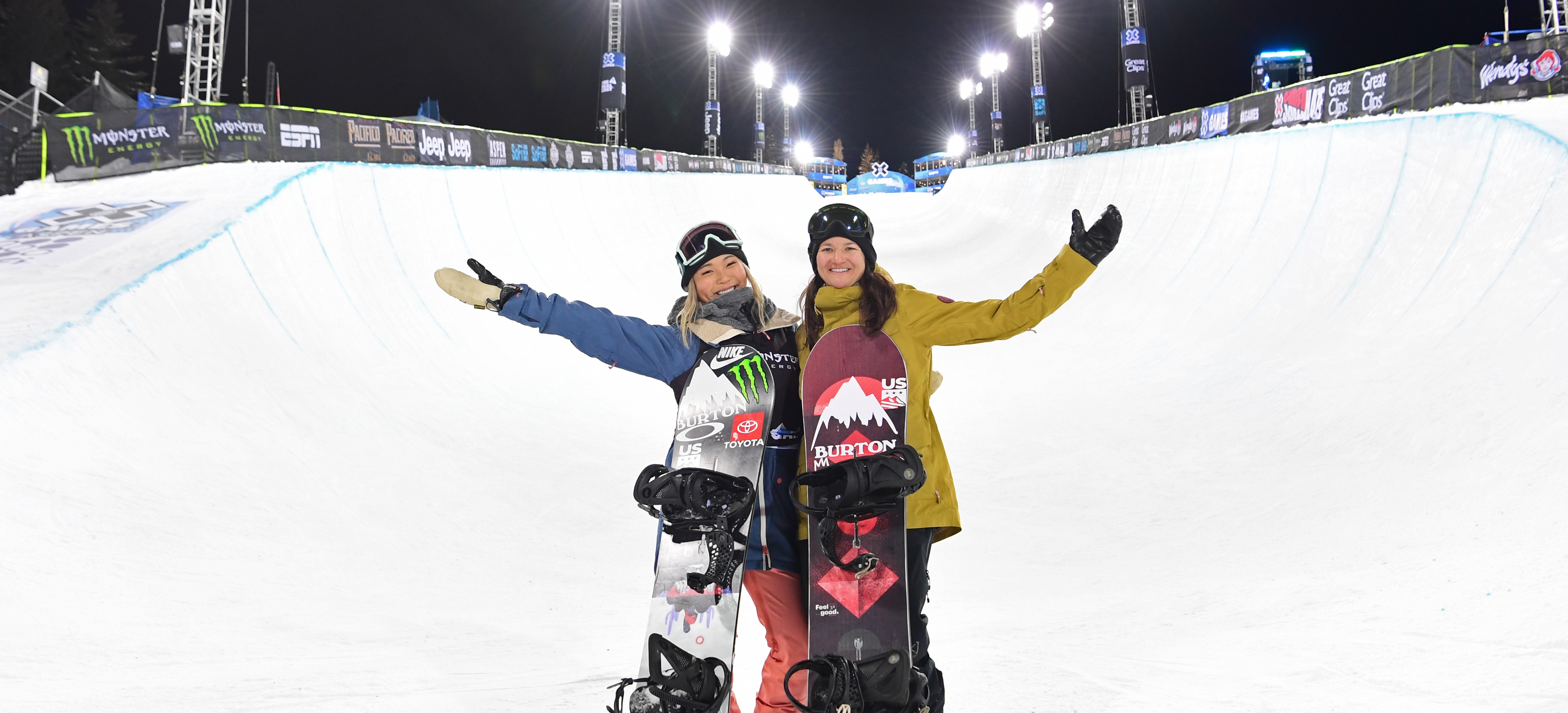 Chloe Kim and Kelly Clark