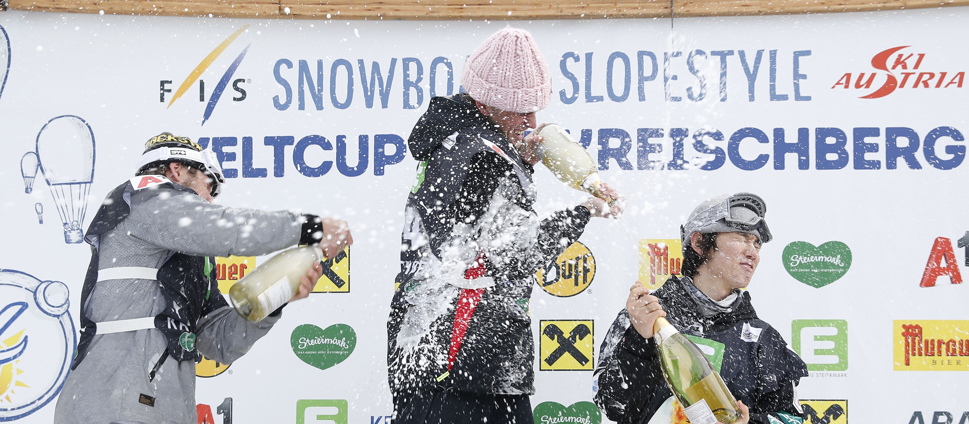 Chris Corning on the podium in Kreischberg