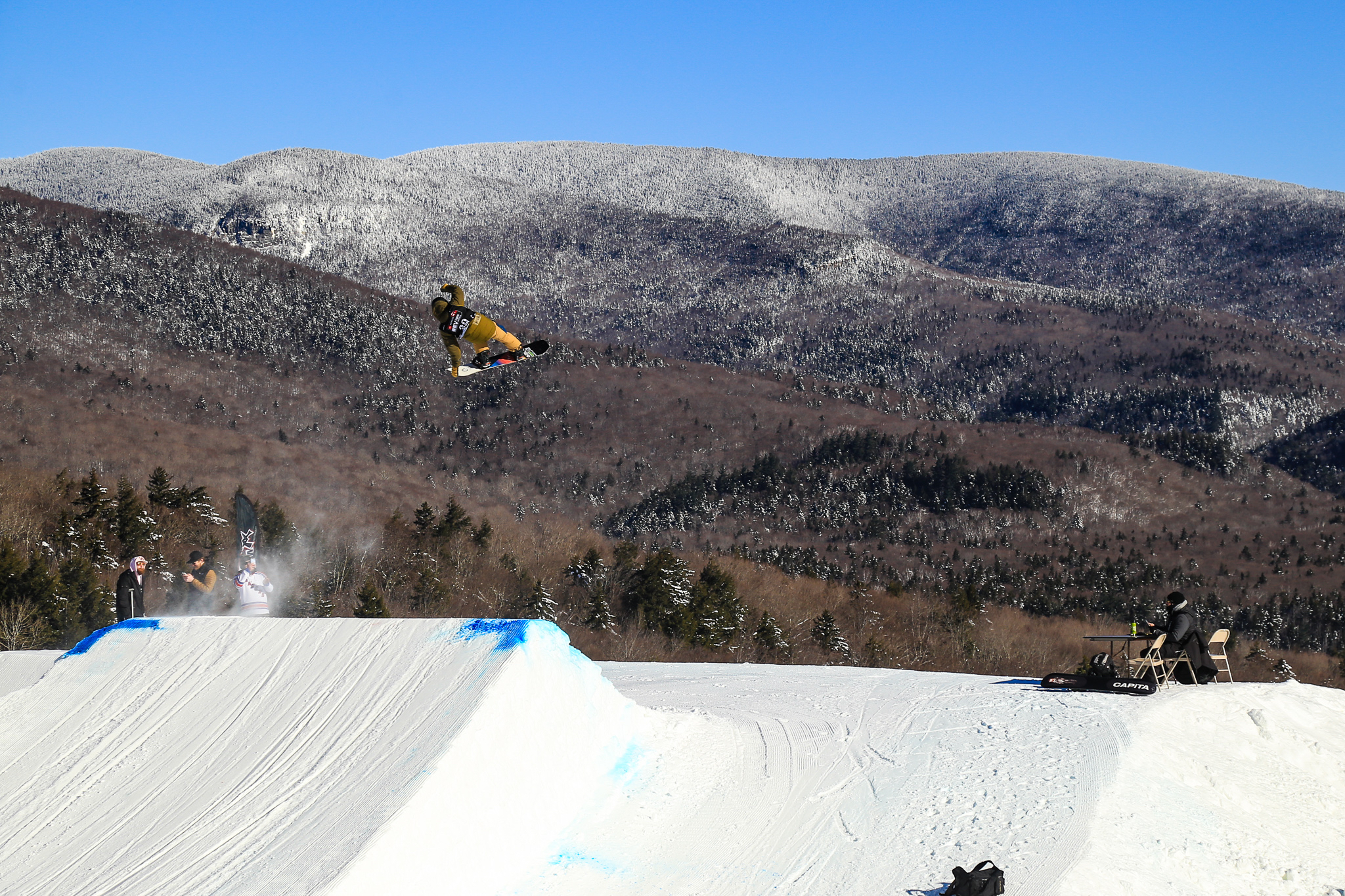 athlete airborne in Waterville Valley, N.H. 