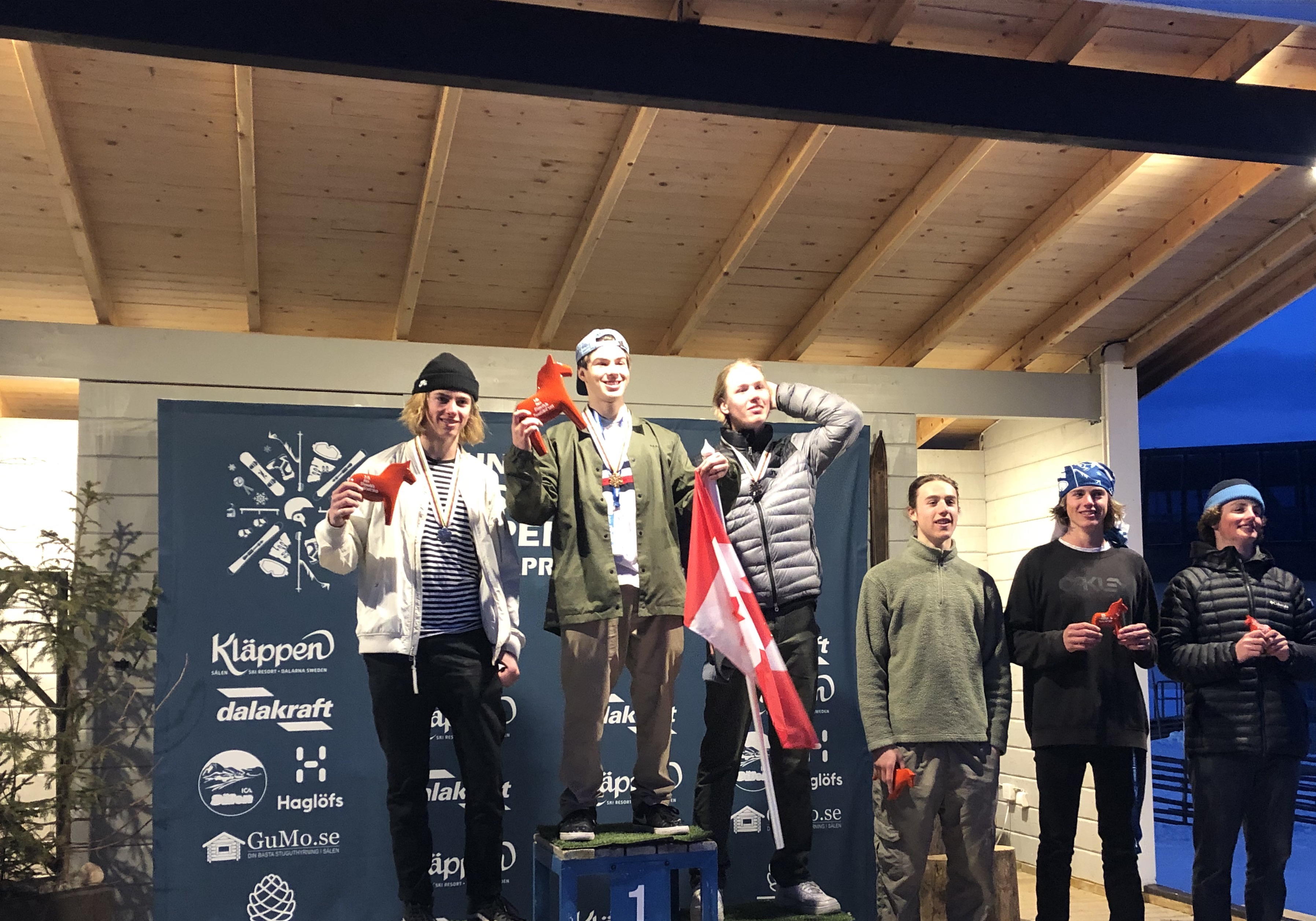 Men's freeski podium 