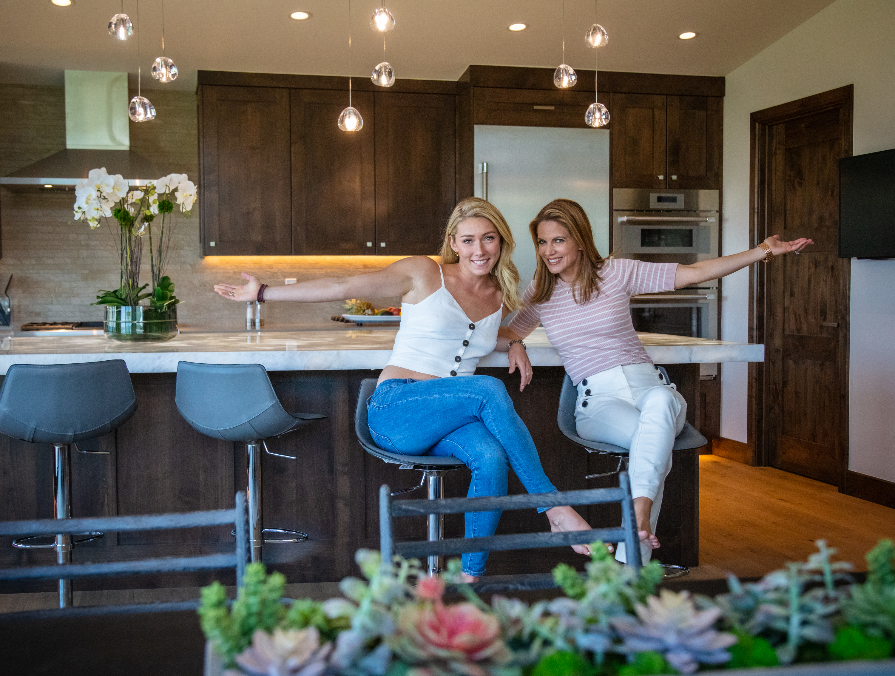 Mikaela Shiffrin and Natalie Morales