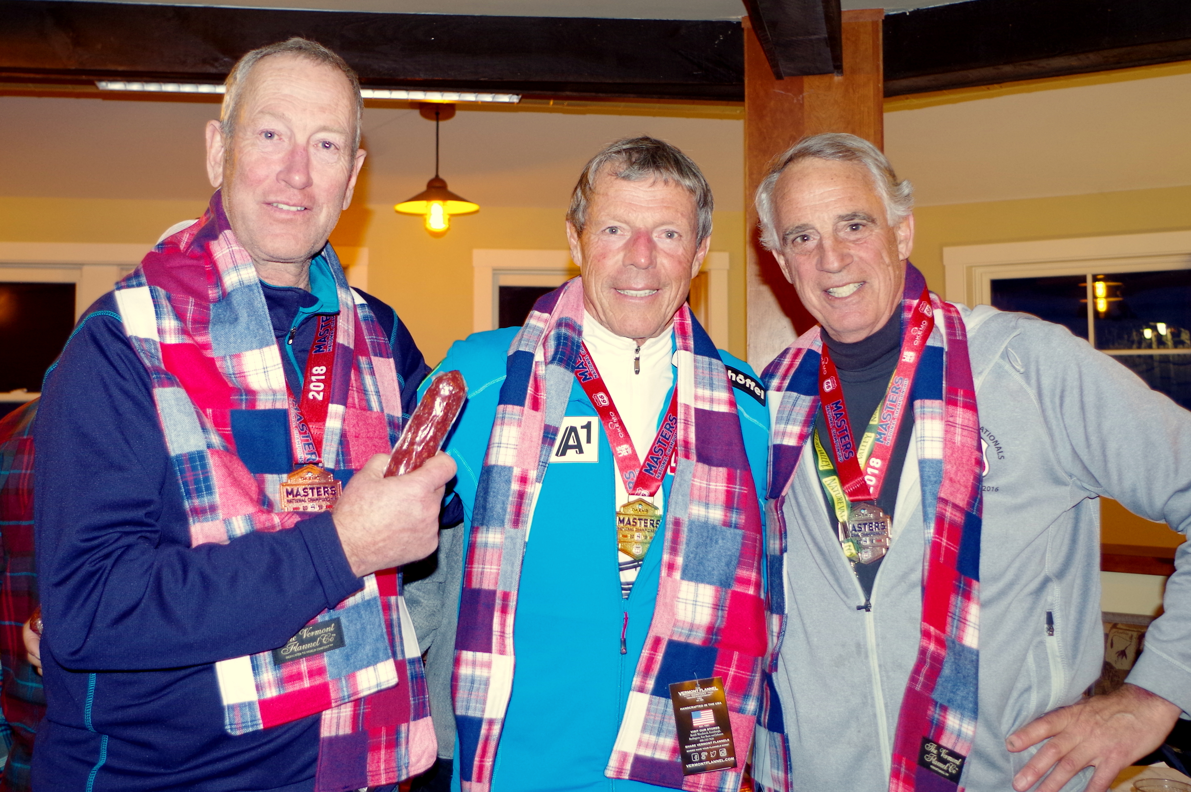 2018 Okemo Nationals SG Men's Class 9 Podium (L to R) Stew Marsh, Pepi Neubauer, Bill McCollom