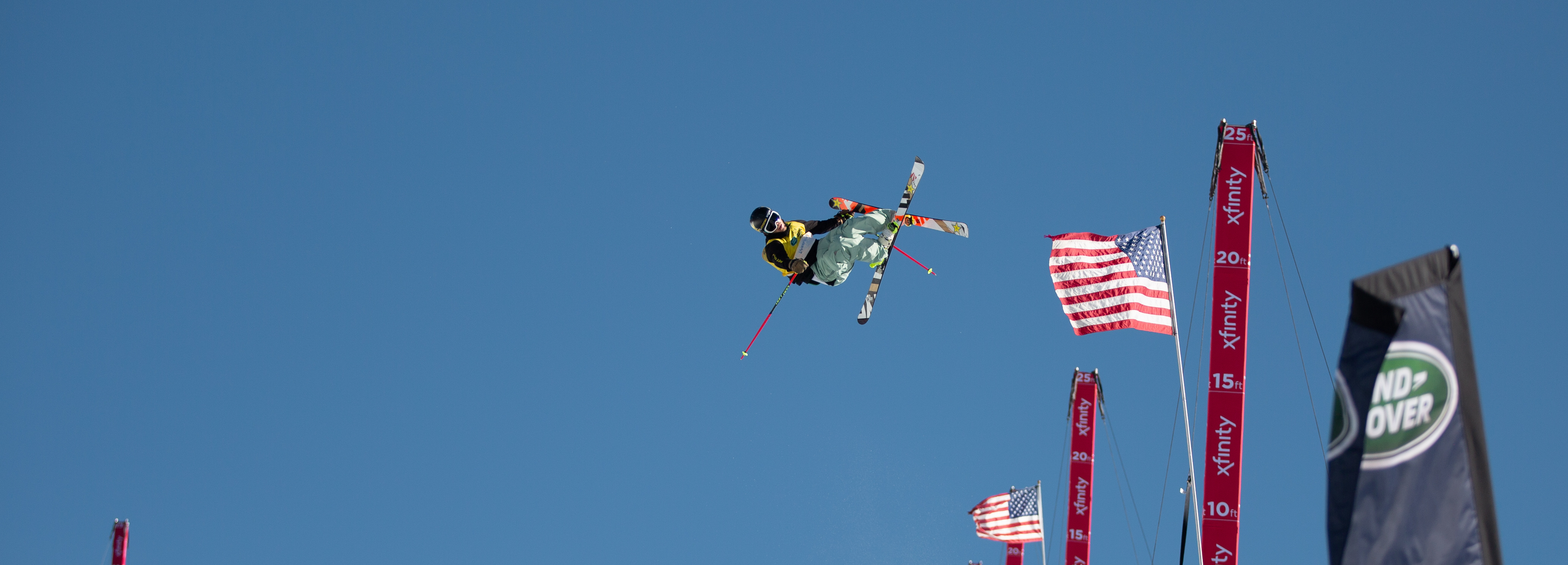 U.S. Freeski Halfpipe Pro Team member and two-time FIS World Champion Aaron Blunck at the 2020 Land Rover U.S. Grand Prix at Mammoth Mountain Ski Area, Calif. (U.S. Ski & Snowboard - Sarah Brunson) Aaron Blunck