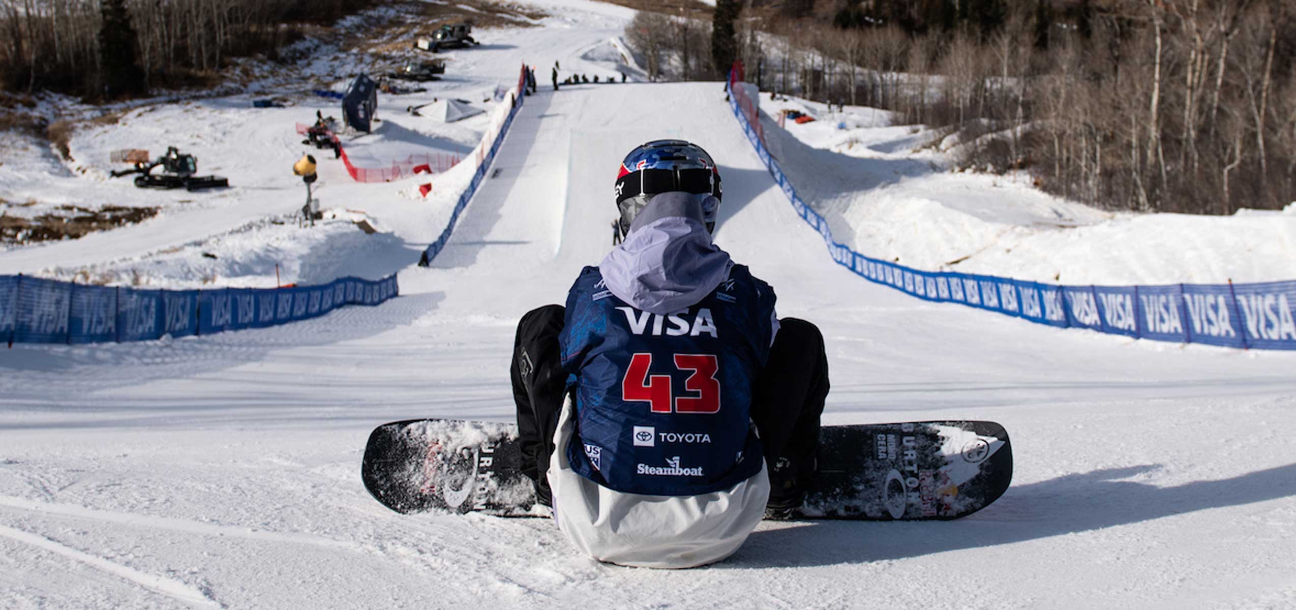 U.S. Snowboard Team Rider Jake Canter sits ready to drop in. 