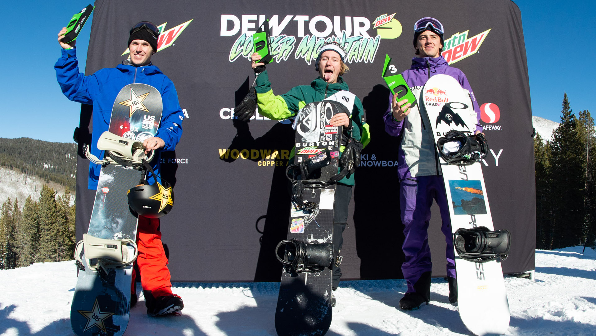 Dew Tour Slopestyle podium.