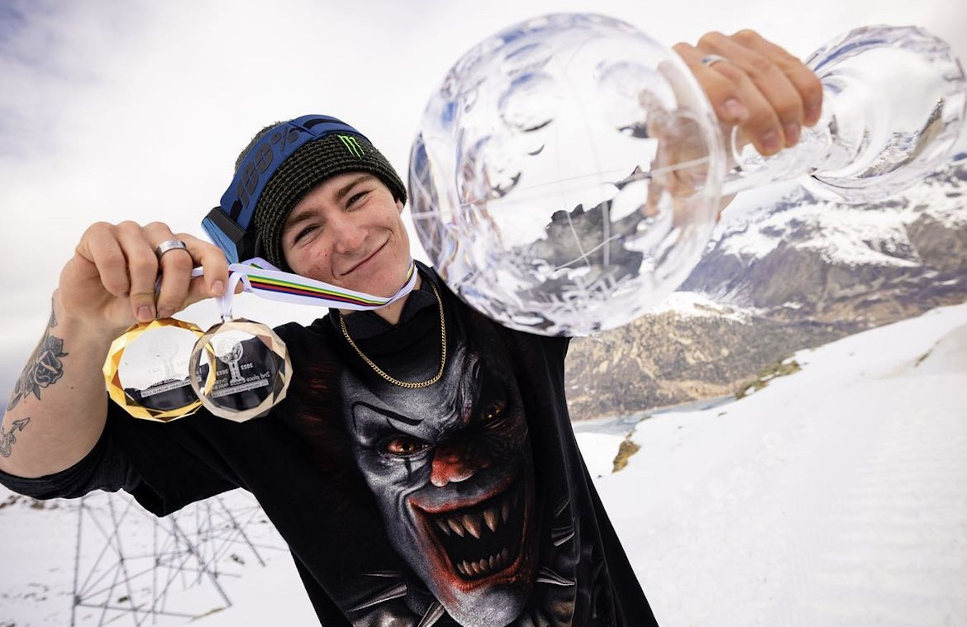 Henricksen Showing off Crystal Globe Henricksen Showing off Crystal Globe