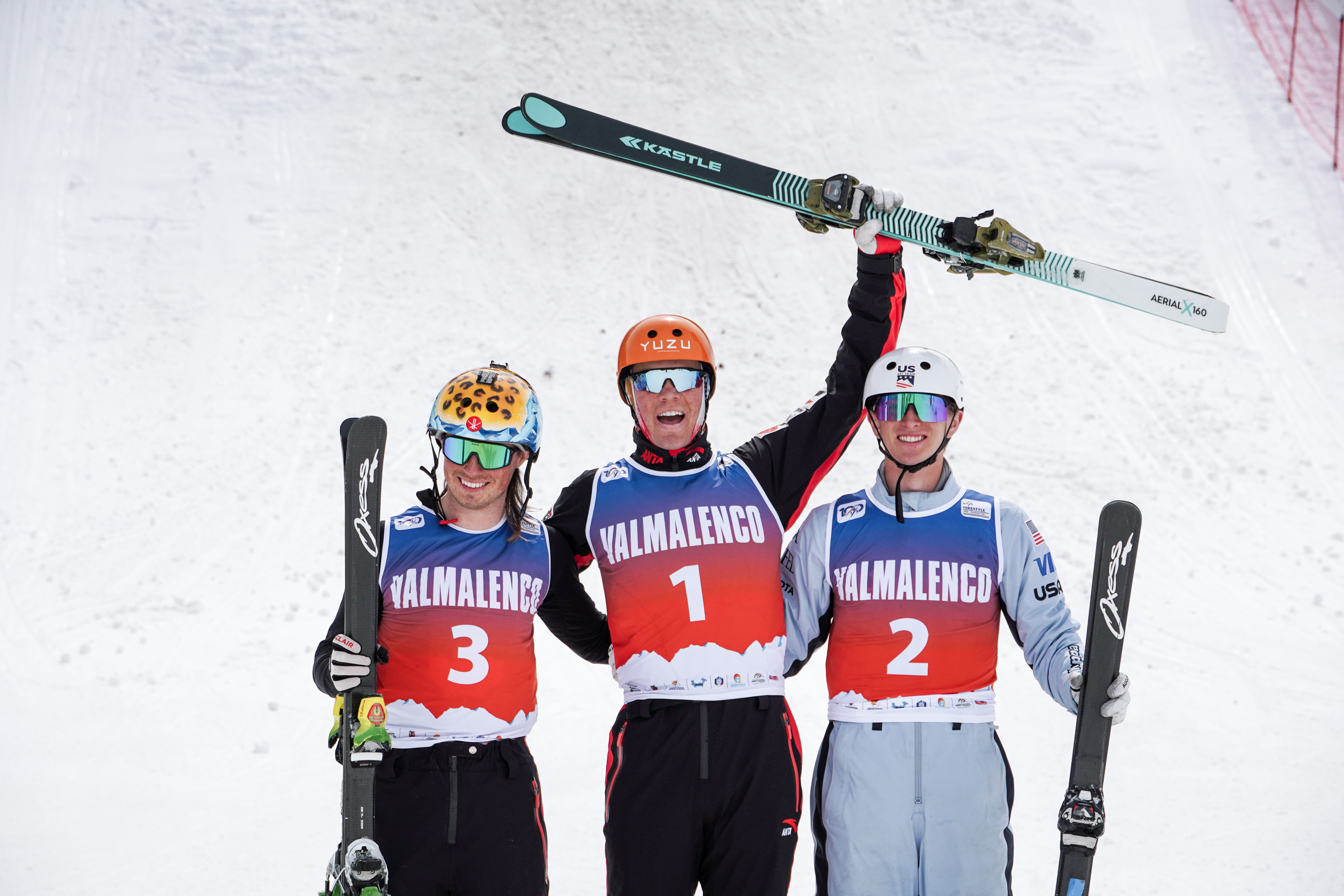 Connor Curran (right) smiles on the podium, finishing third at the 2024 Junior World Championships