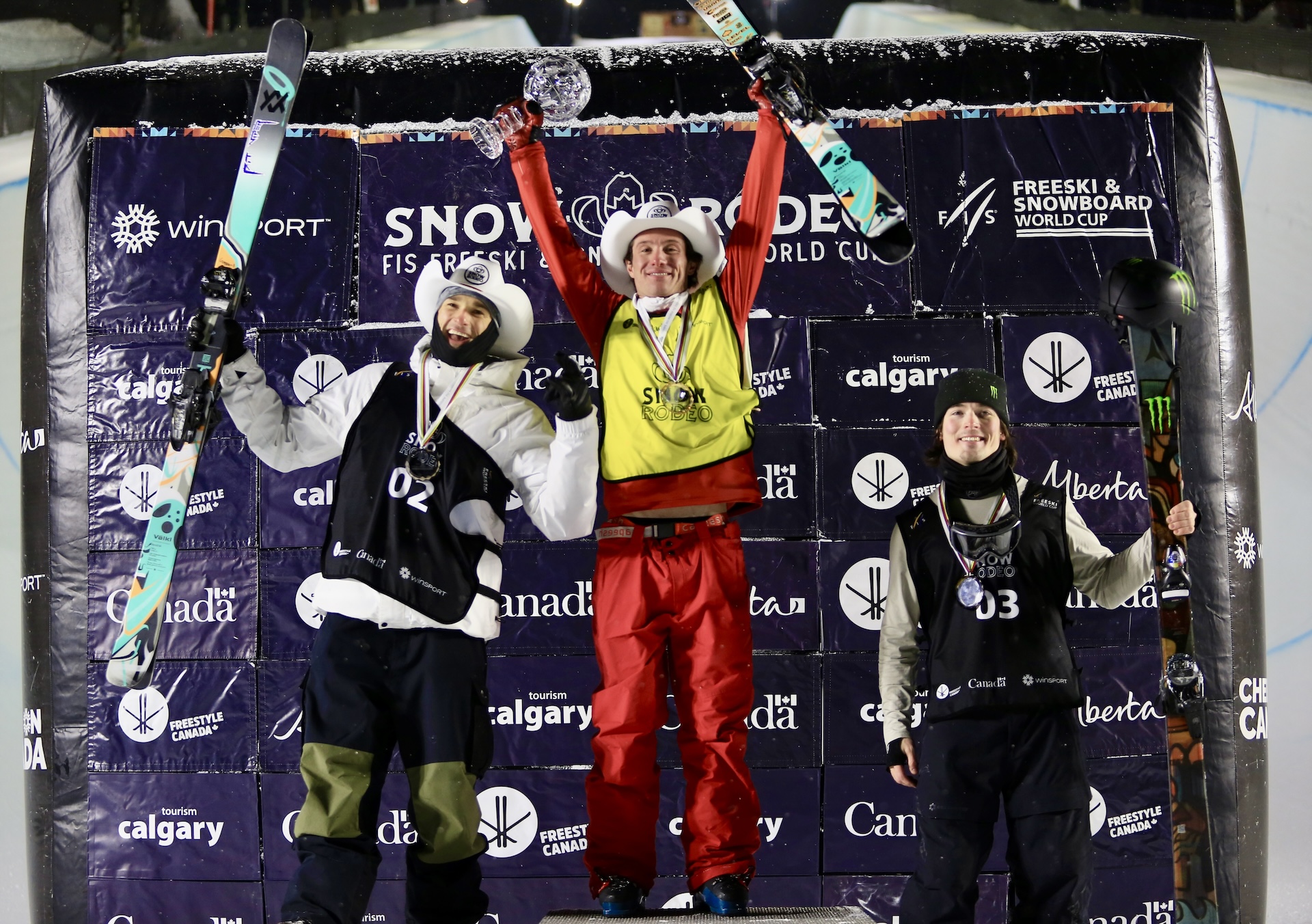 Ferreira and Goepper on the overall podium Alex Ferreira bringing home the 2024-25 Crystal Globe, Nick Goepper finished second overall