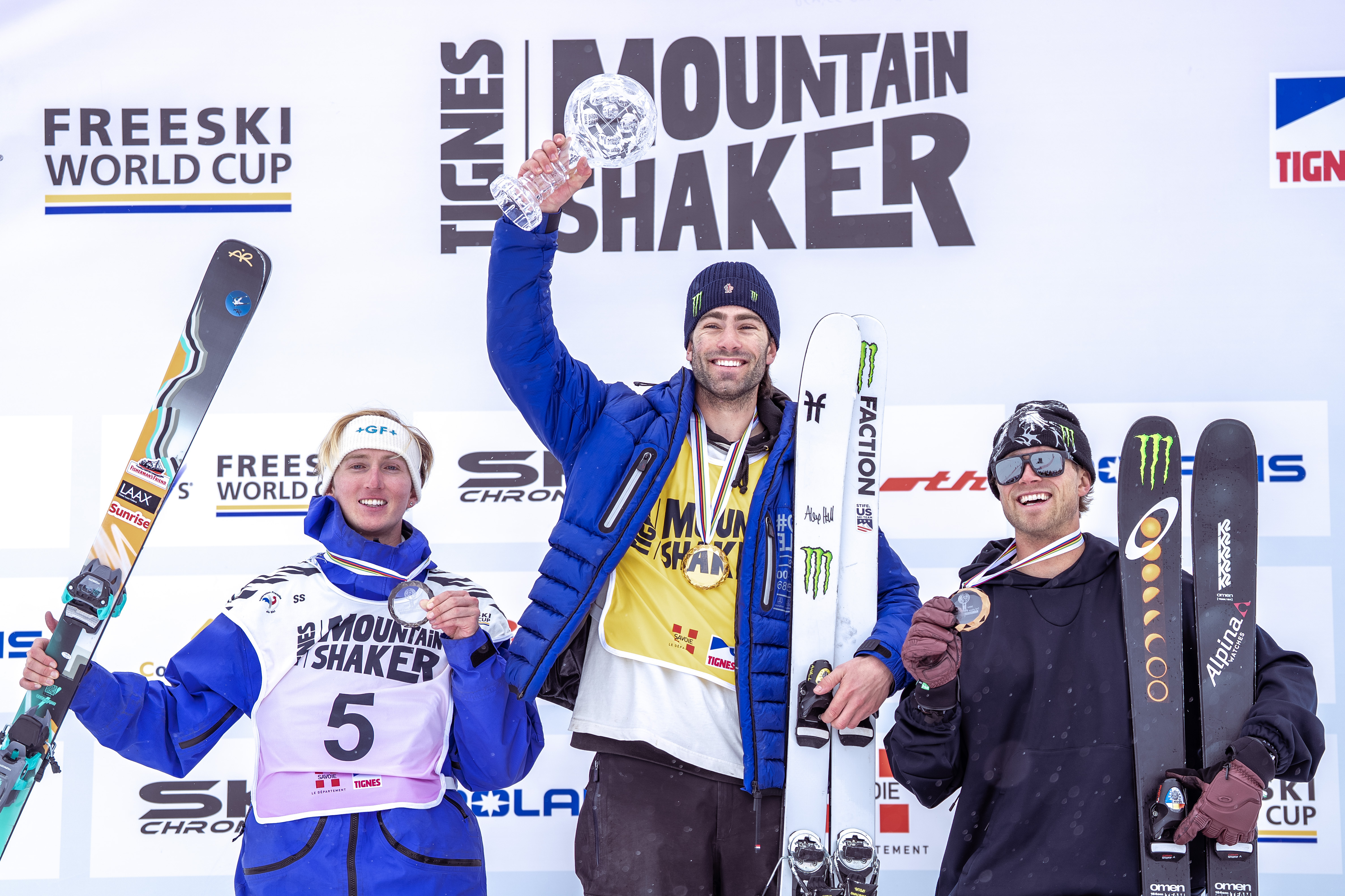 Alex Hall with the 2024-25 slopestyle Crystal Globe, Colby Stevenson third overall