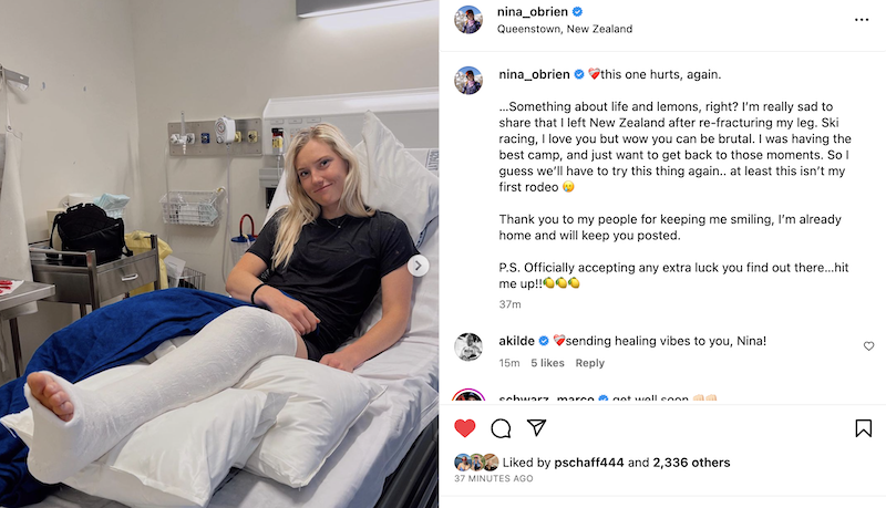 Nina O'Brien Injures Leg