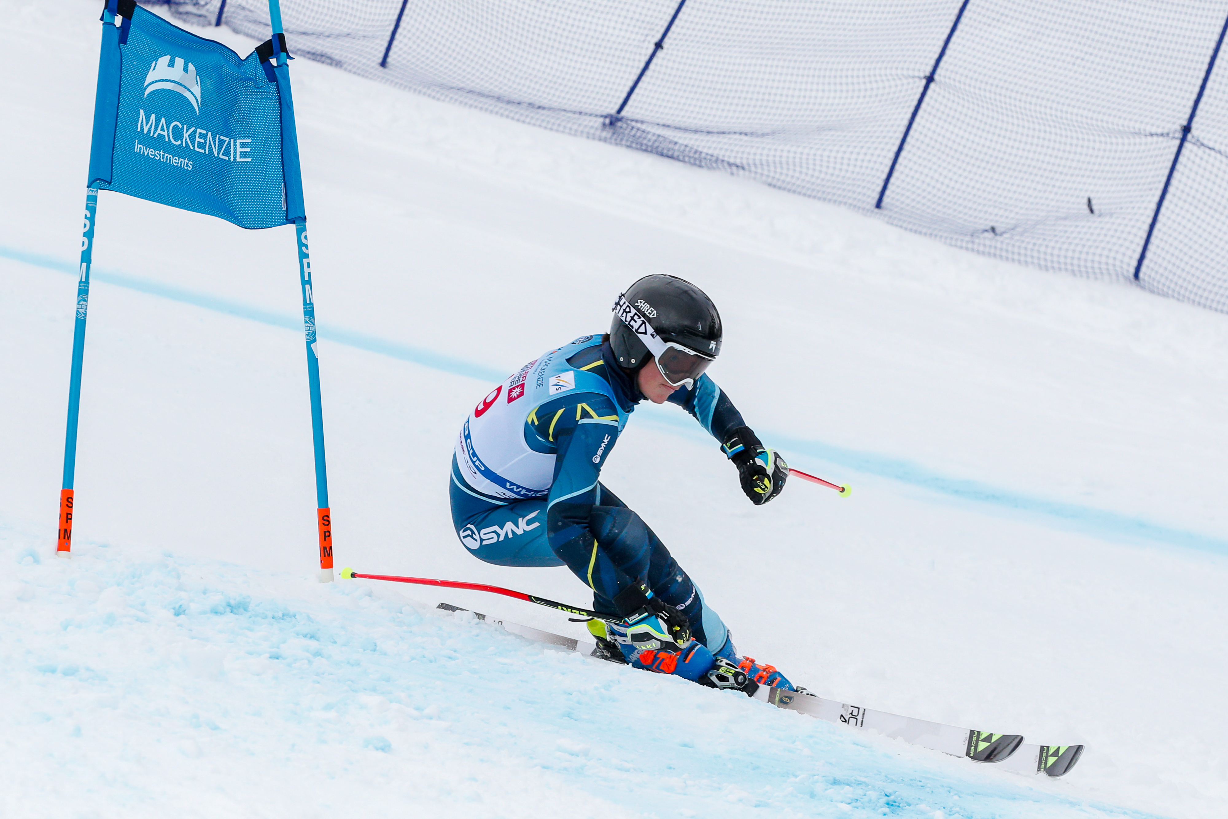 Ryder Sarchett competes in the super-G.