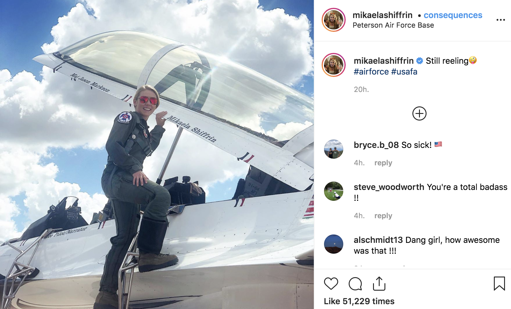 Shiffrin Flies Plane
