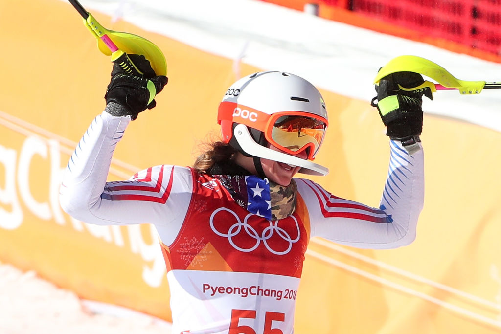 Alice Merryweather smiles following her first run slalom Friday at the 2018 Olympic Winter Games. (Getty Images - Tom Pennington)