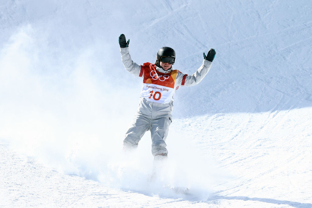 Arielle Gold reacts after landing her third run to win the bronze medal at the halfpipe final at Phoenix Snow Park Tuesday. (Getty Images - Cameron Spencer)