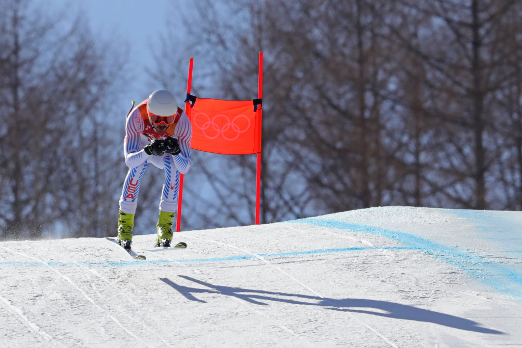 Bryce Bennett was 15th in the downhill portion of the alpine combined at Jeongseon Alpine Centre Tuesday. (Photo by Alexander Hassenstein/Getty Images)