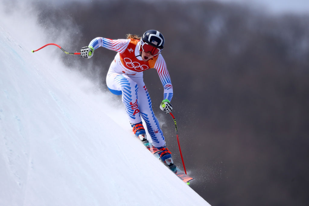 Laurenne Ross was 15th in the downhill Wednesday at the 2018 Olympic Winter Games.