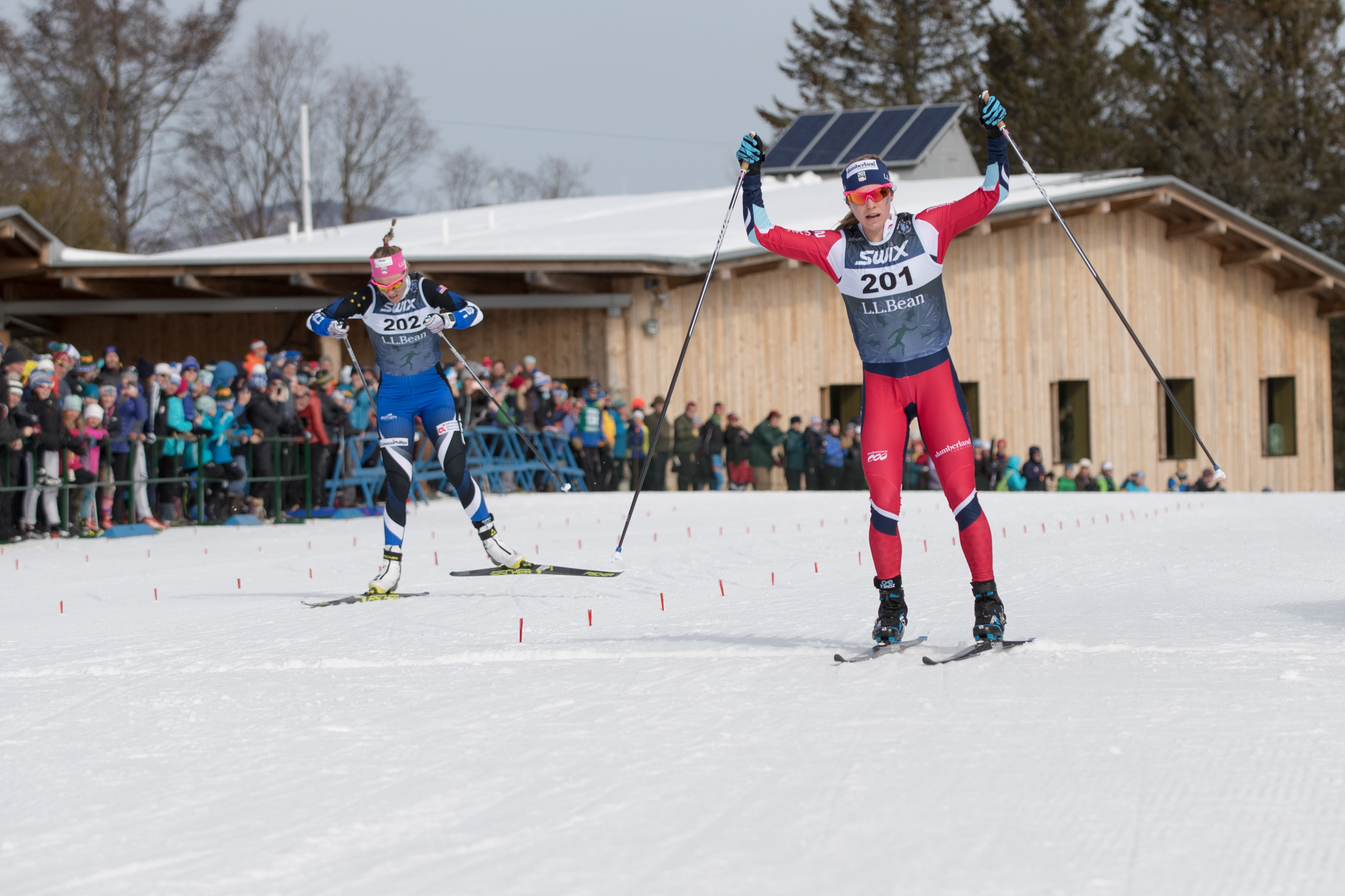 Jessie Diggins wins the 10k freestyle Saturday at the SuperTour finals at Craftsbury Center, Vt. (U.S. Ski &amp; Snowboard - Reese Brown)