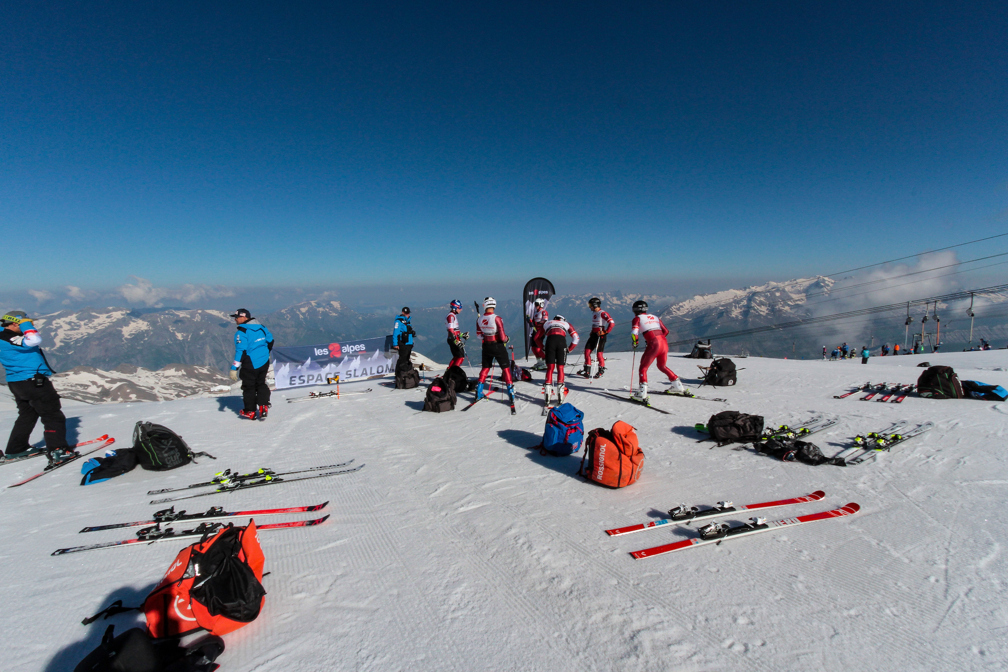 The start gate view at Les Deux Alpes.