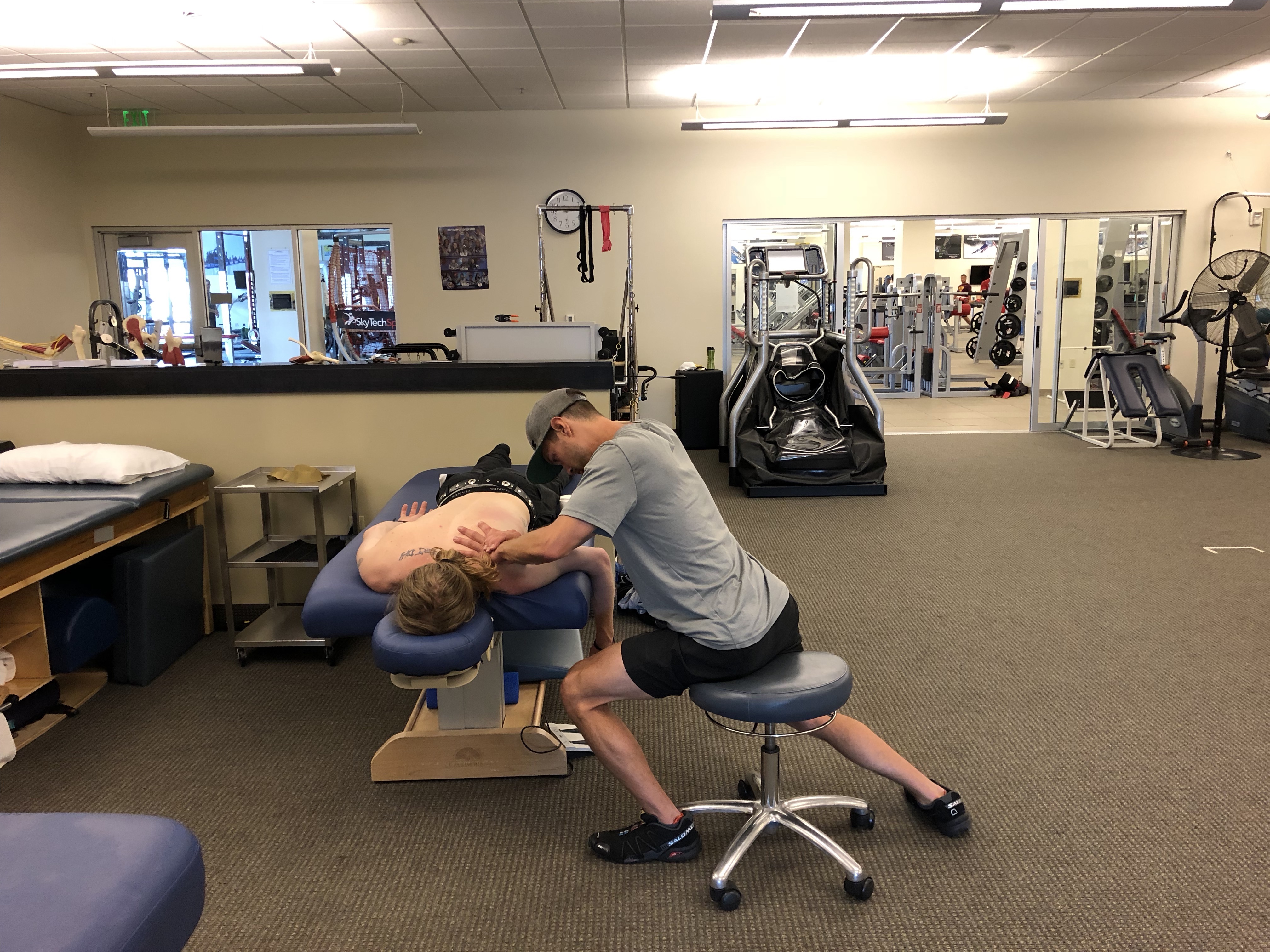 Hagen Kearney receives treatment for his dislocated shoulder