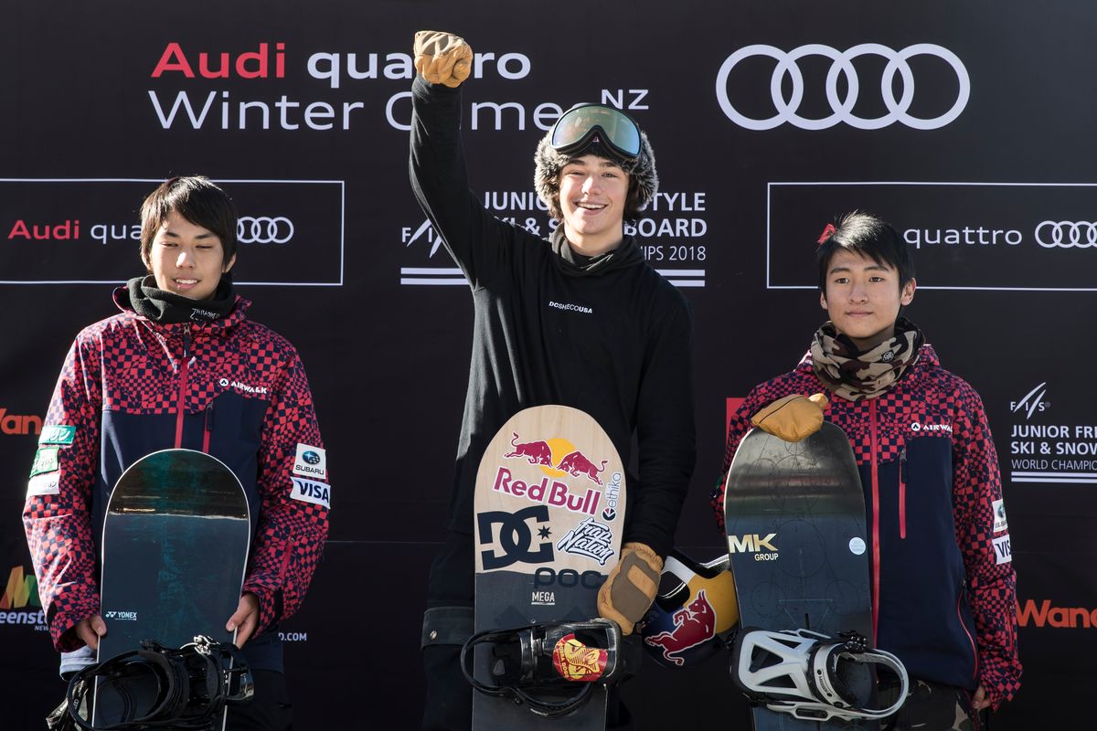 Men's halfpipe podium