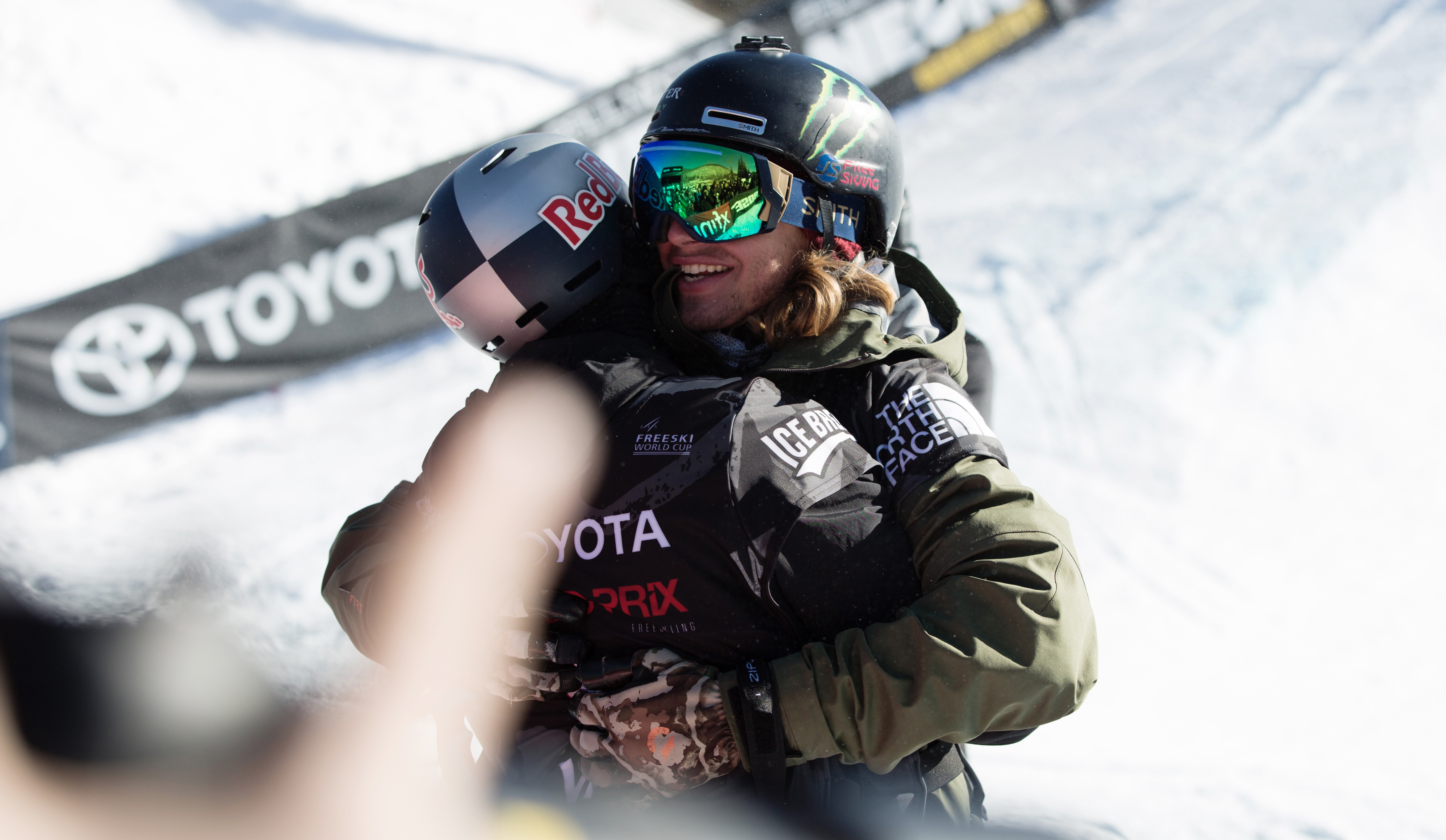 2017 Toyota U.S. Grand Prix at Copper winner David Wise hugs it out.