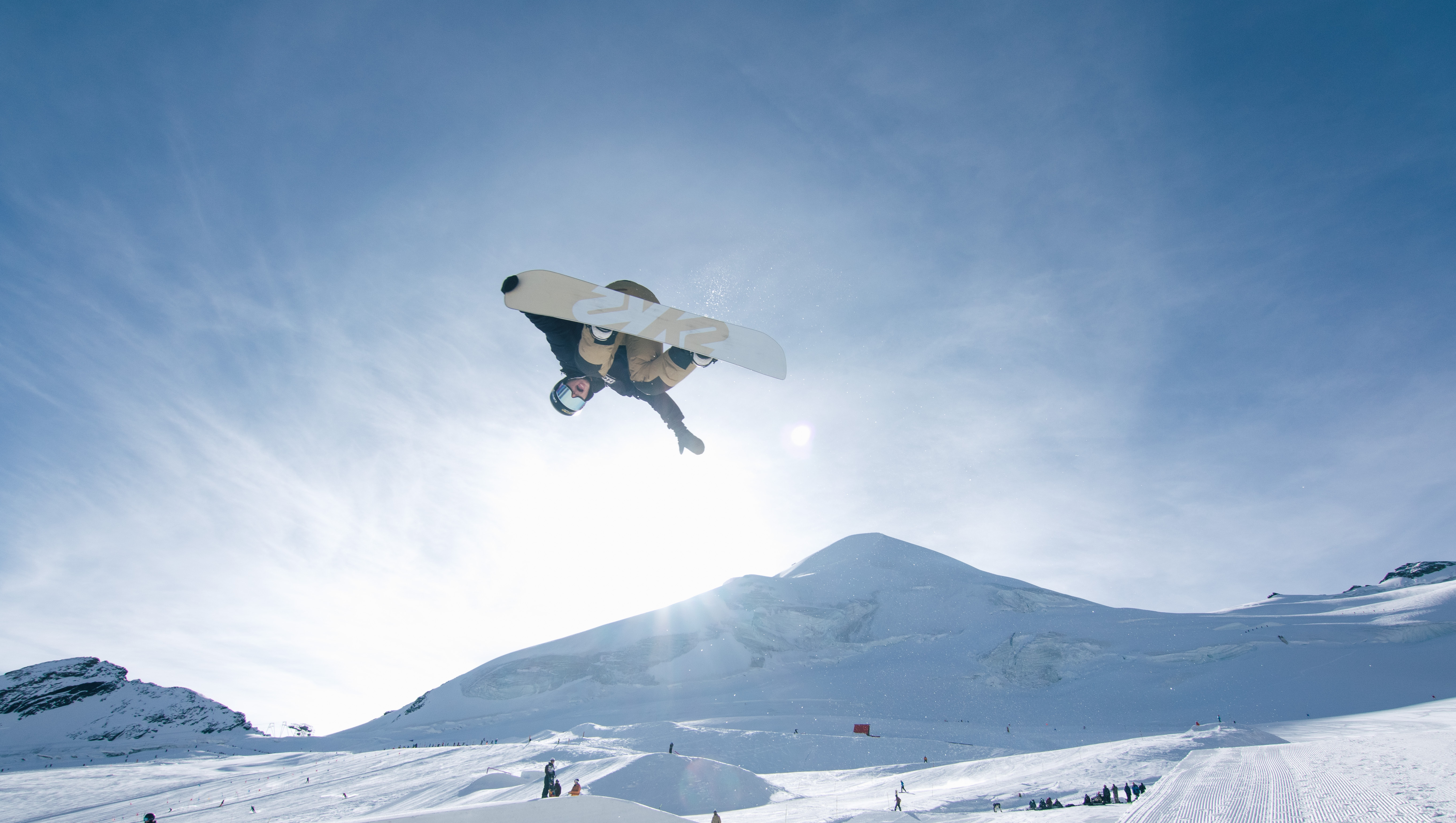 Gabe Ferguson training in the halfpipe in Switzerland.