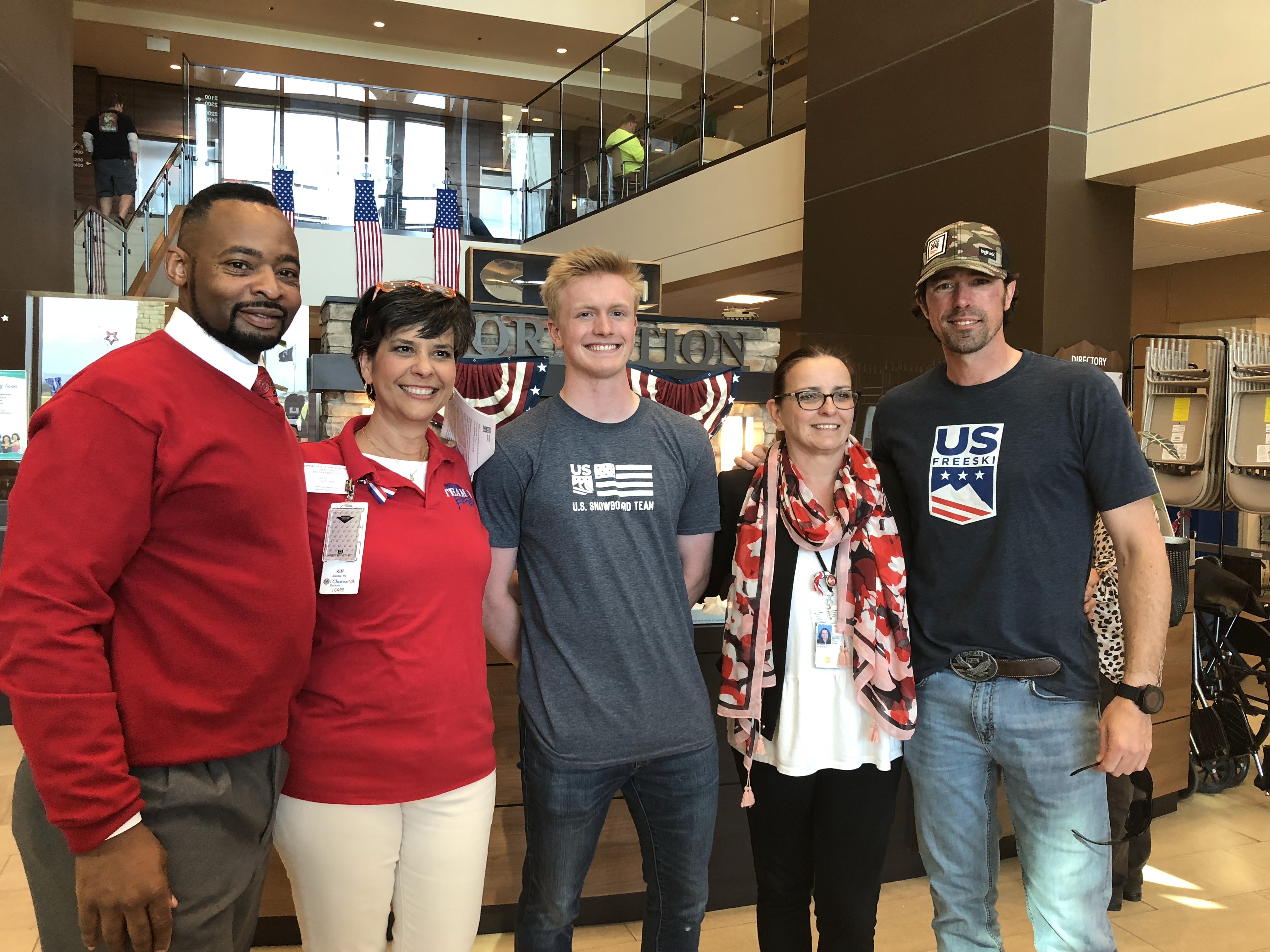 Jason Wolle with VA staff in Fort Carson