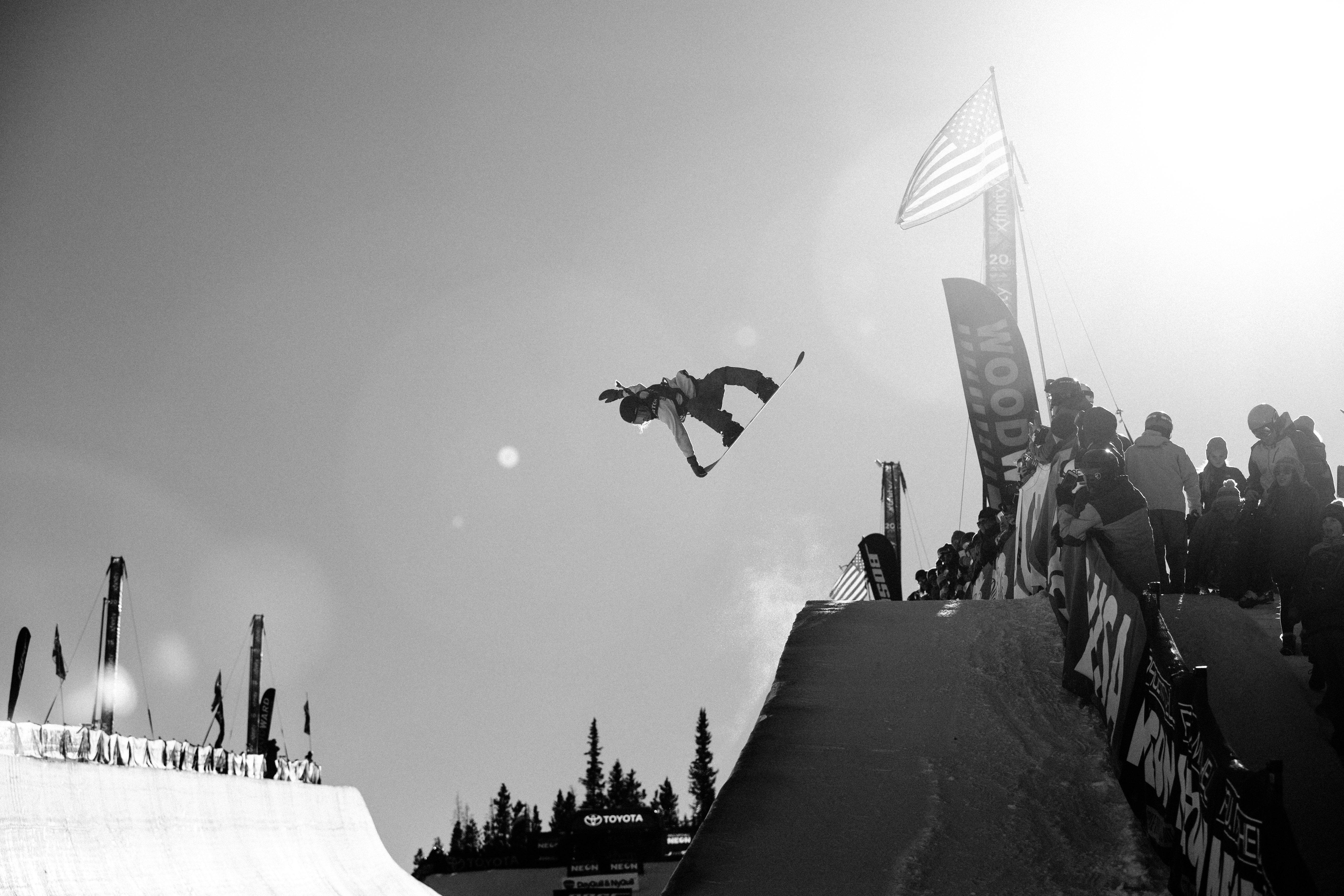 Maddie Mastro with a great grab in the Copper Mountain superpipe.
