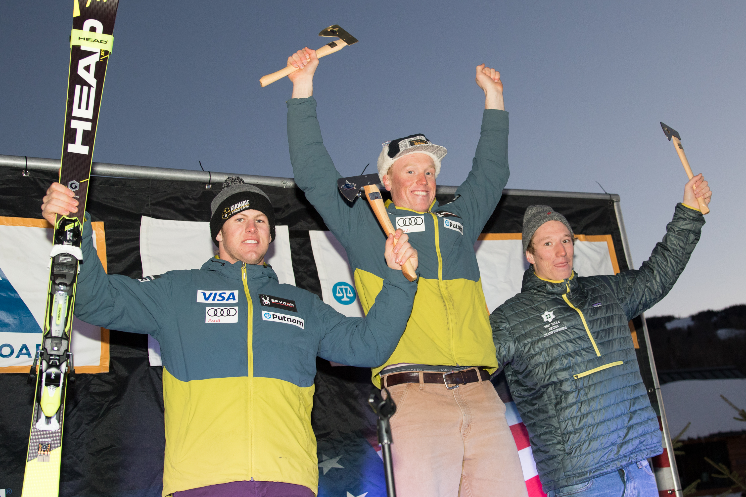 Local hero Sam Morse stands on top of the junior podium