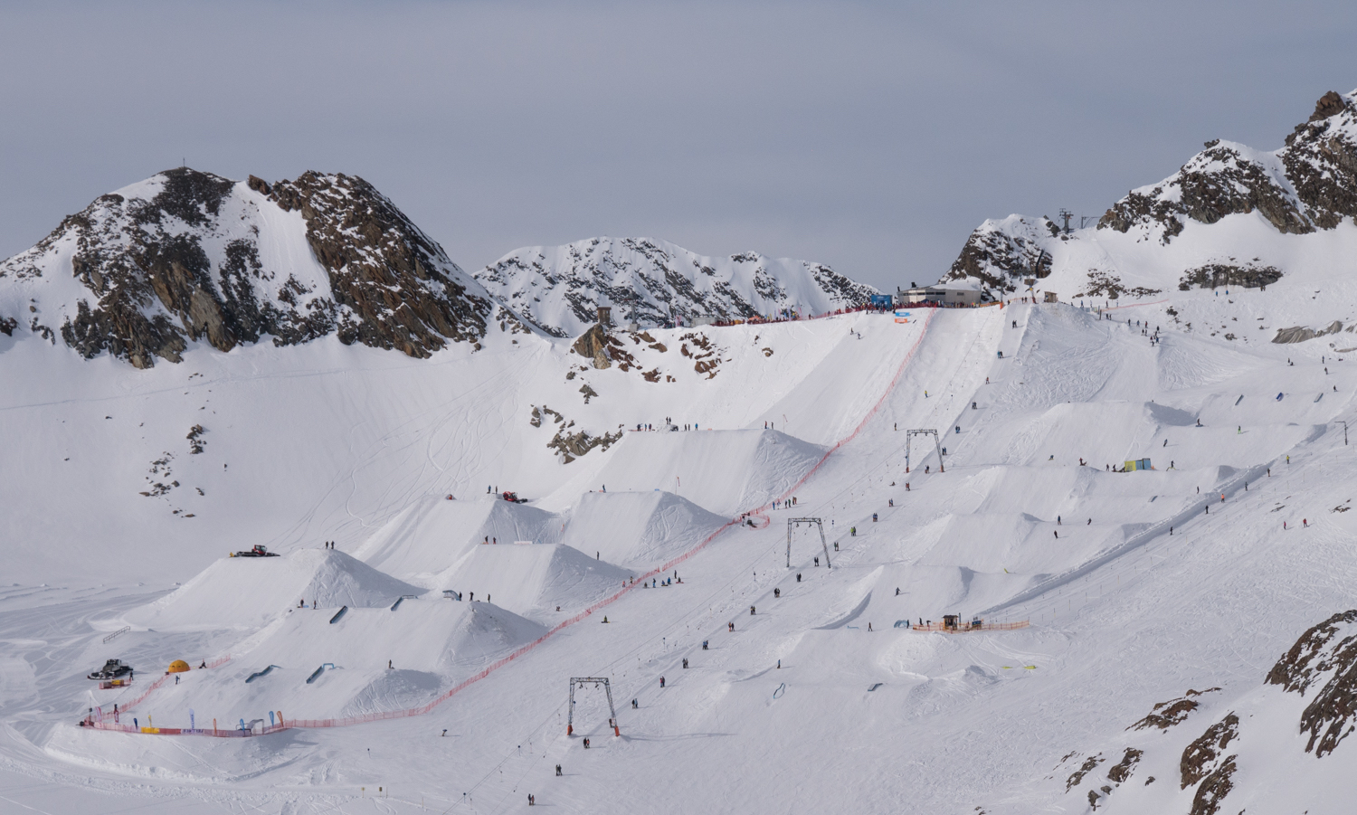 Ariel view of 2017 Stubai World Cup Slopestyle Course