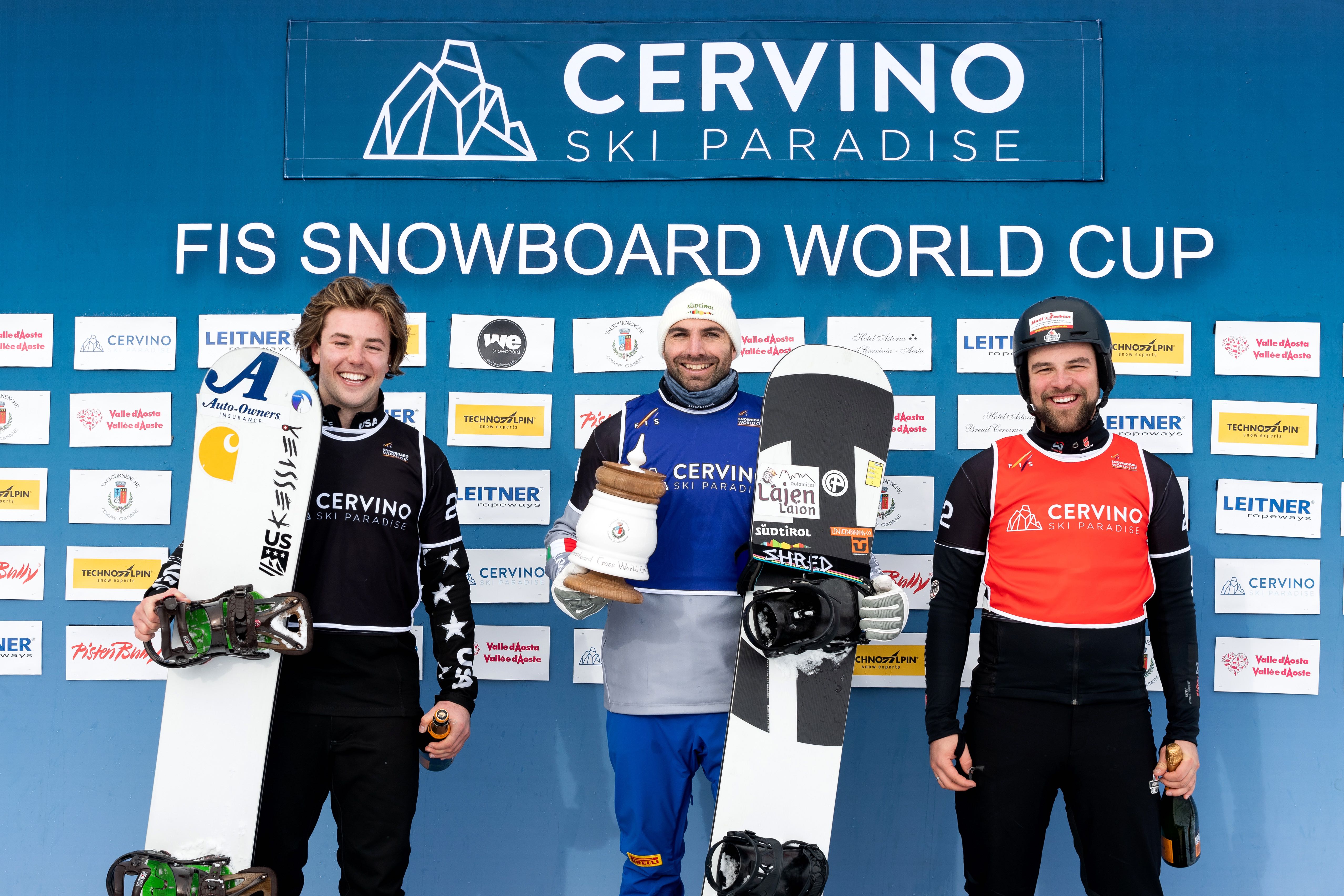 Jake Vedder on the podium in Italy.