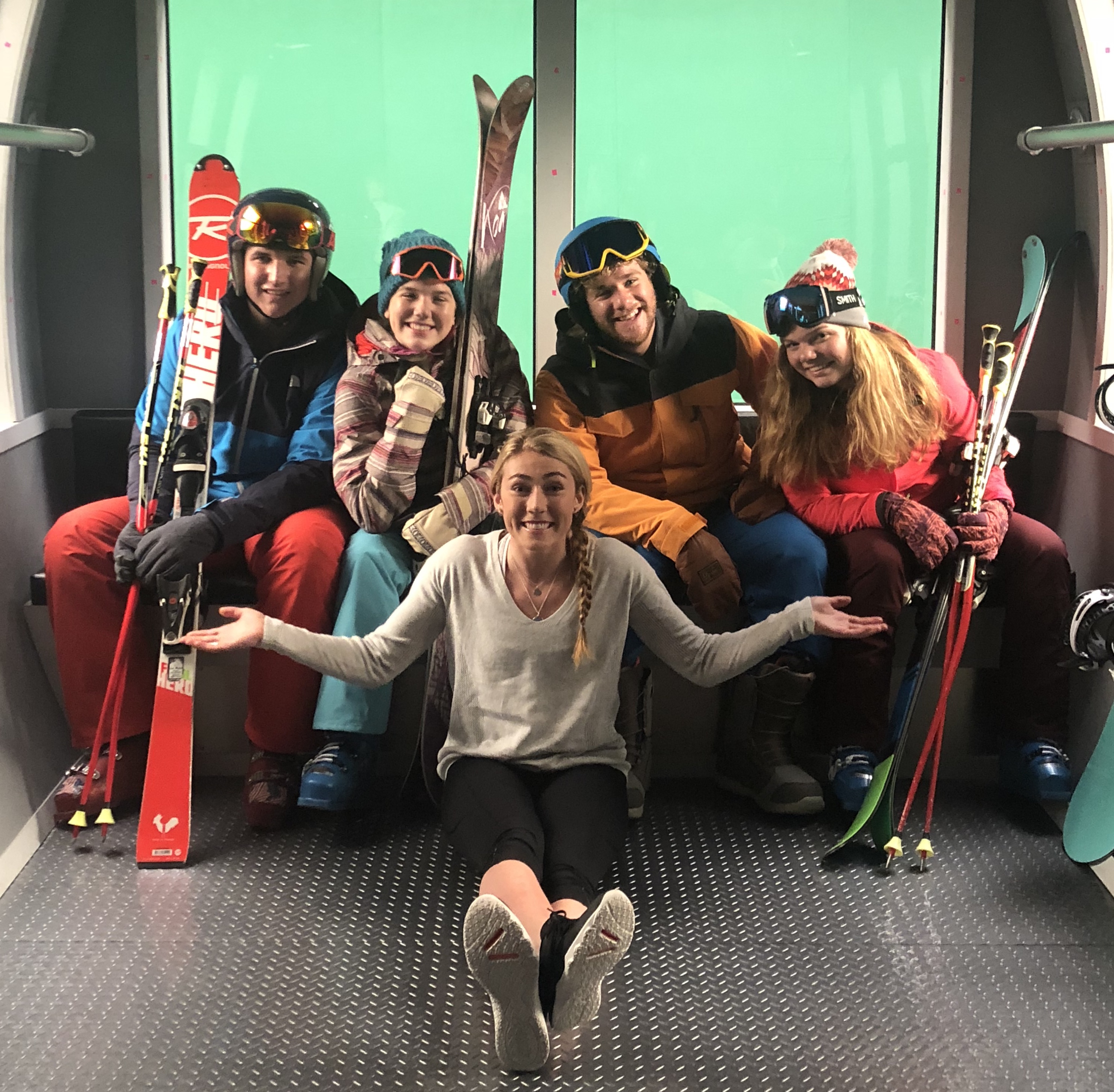 The crew hangs out on the Bose set