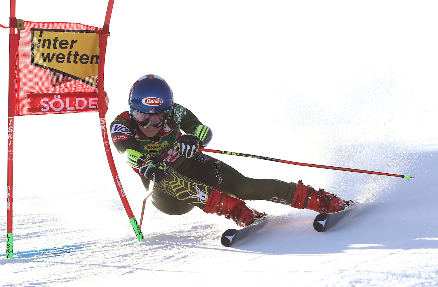 Mikaela Shiffrin finished second in the opening giant slalom in Soelden, Austria, Saturday. (Getty Images - Alexander Hassenstein)