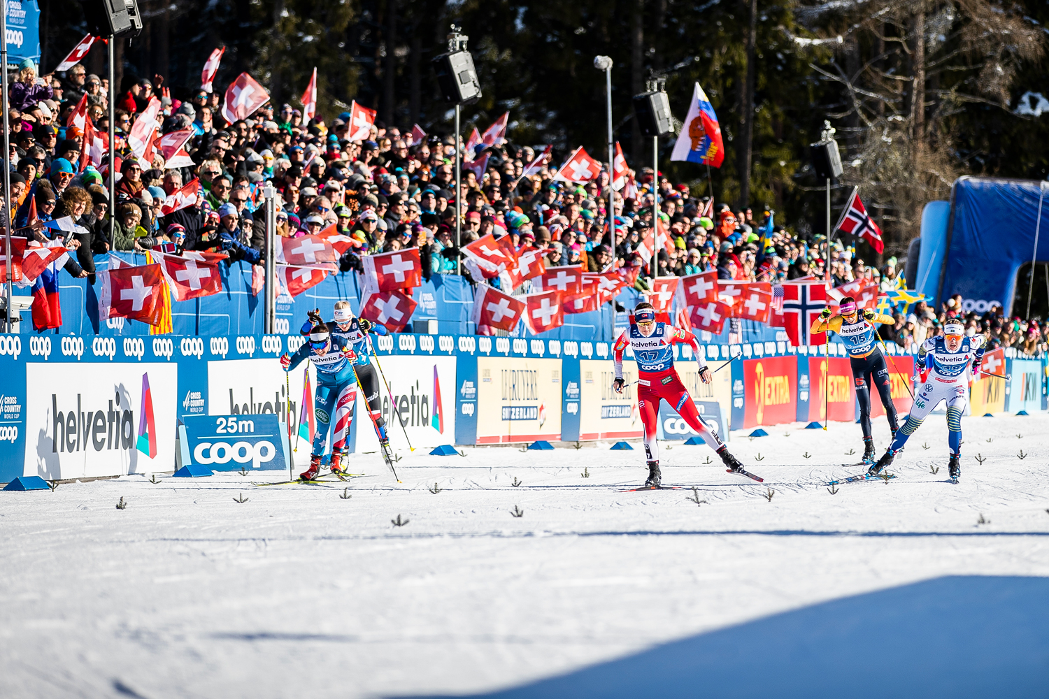 Julia Kern sprints to the line in the opening quarterfinal heats Sunday. 