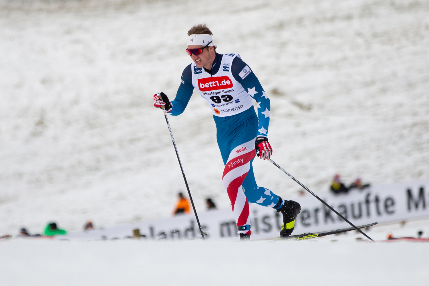 Noel Keeffe made his World Cup debut in Sunday's classic sprint. (U.S. Ski &amp; Snowboard - Sarah Brunson)