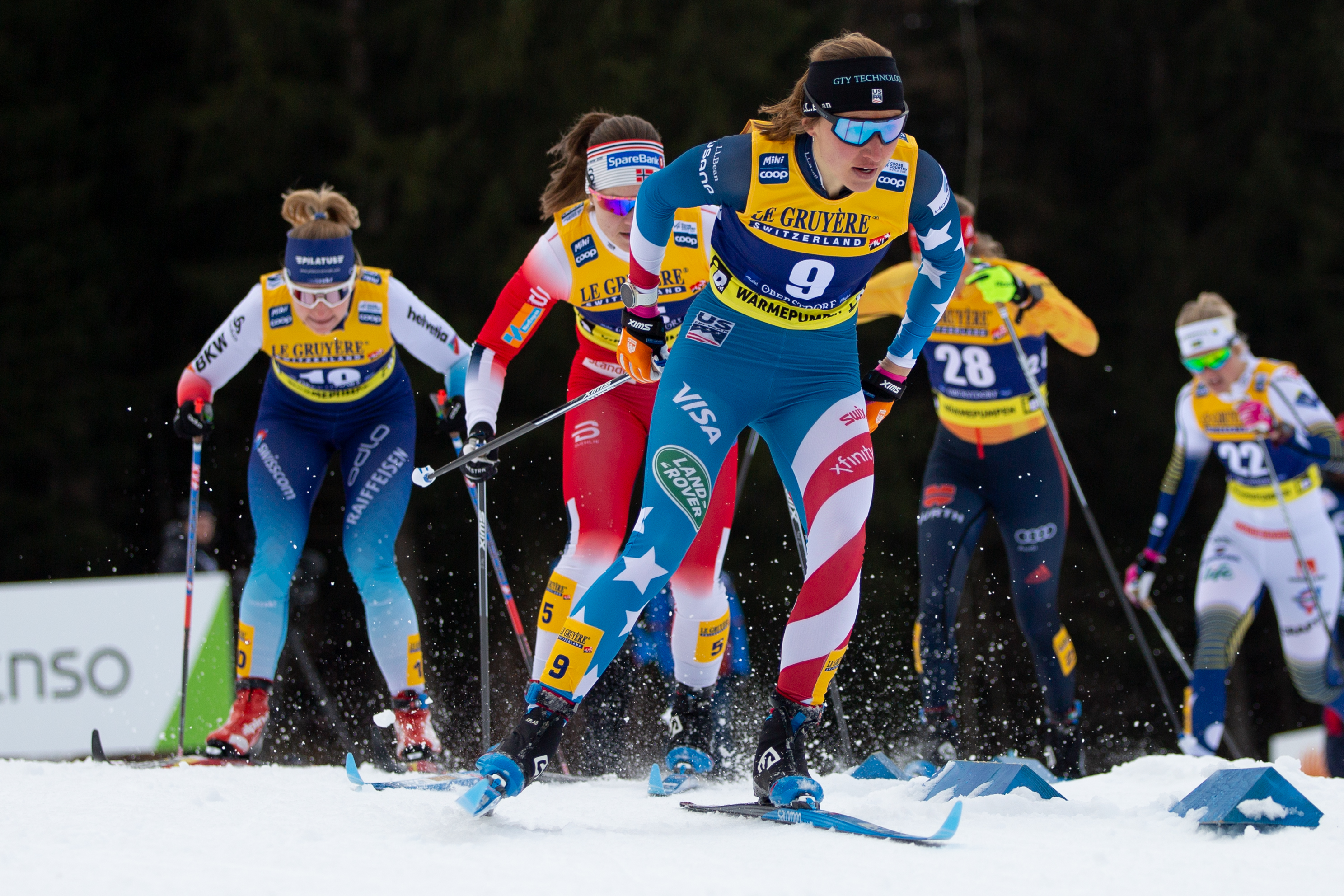 Sophie Cladwell cruised through her quarterfinal and semifinal heats to finish fourth in Sunday classic sprint. (U.S. Ski &amp; Snowboard - Ben Merrill)