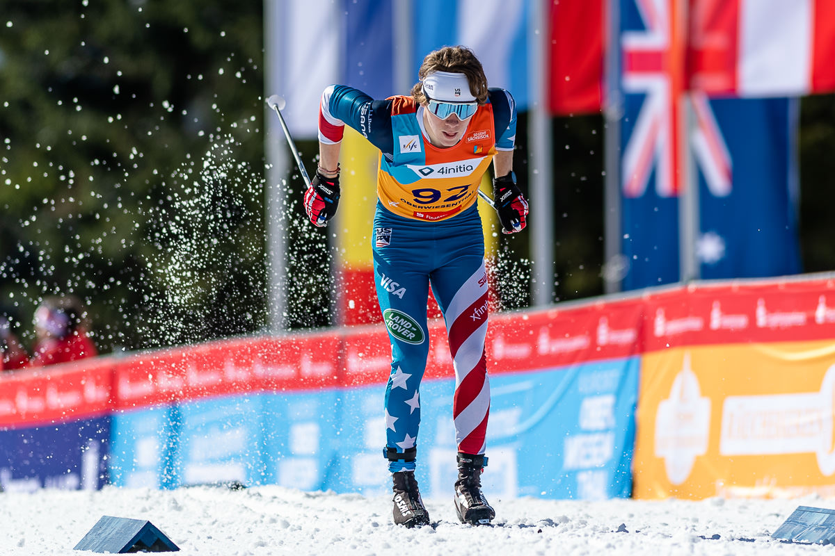 Ben Ogden finished ninth in Monday's 10k classic. 