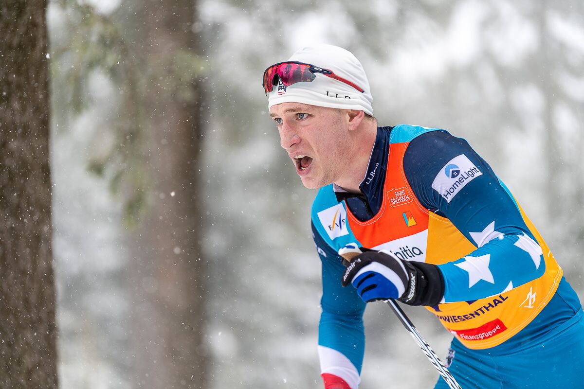 Hunter Wonders led the U.S. men in the 15k classic at the FIS U23 Cross Country World Championships, finishing eighth. (@flyingpoint)