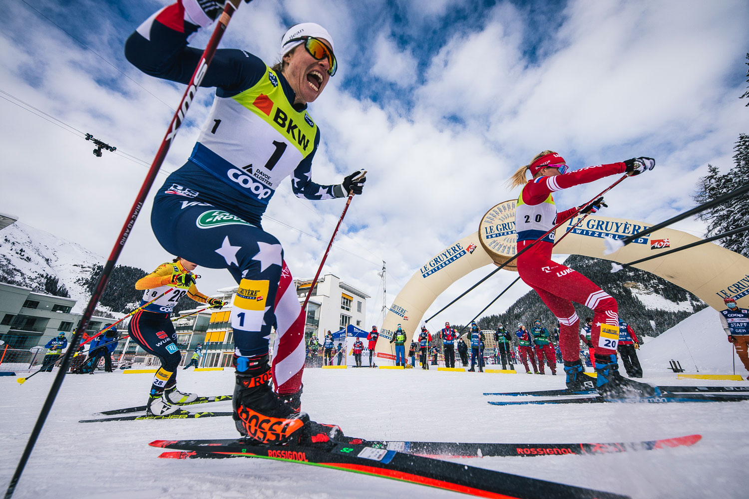 Rosie Brennan competes during the Women's FIS Cross Country World Cup sprint in Davos, Switzerland, on December 12, 2020. (Getty Images/Nordic Focus - Federico Modica)
