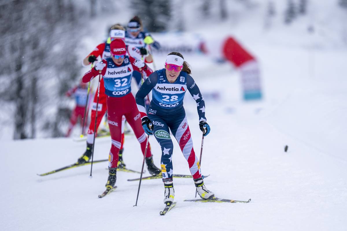 Katharine Ogden was 25th in Sunday's 10k pursuit. (Modica/NordicFocus)